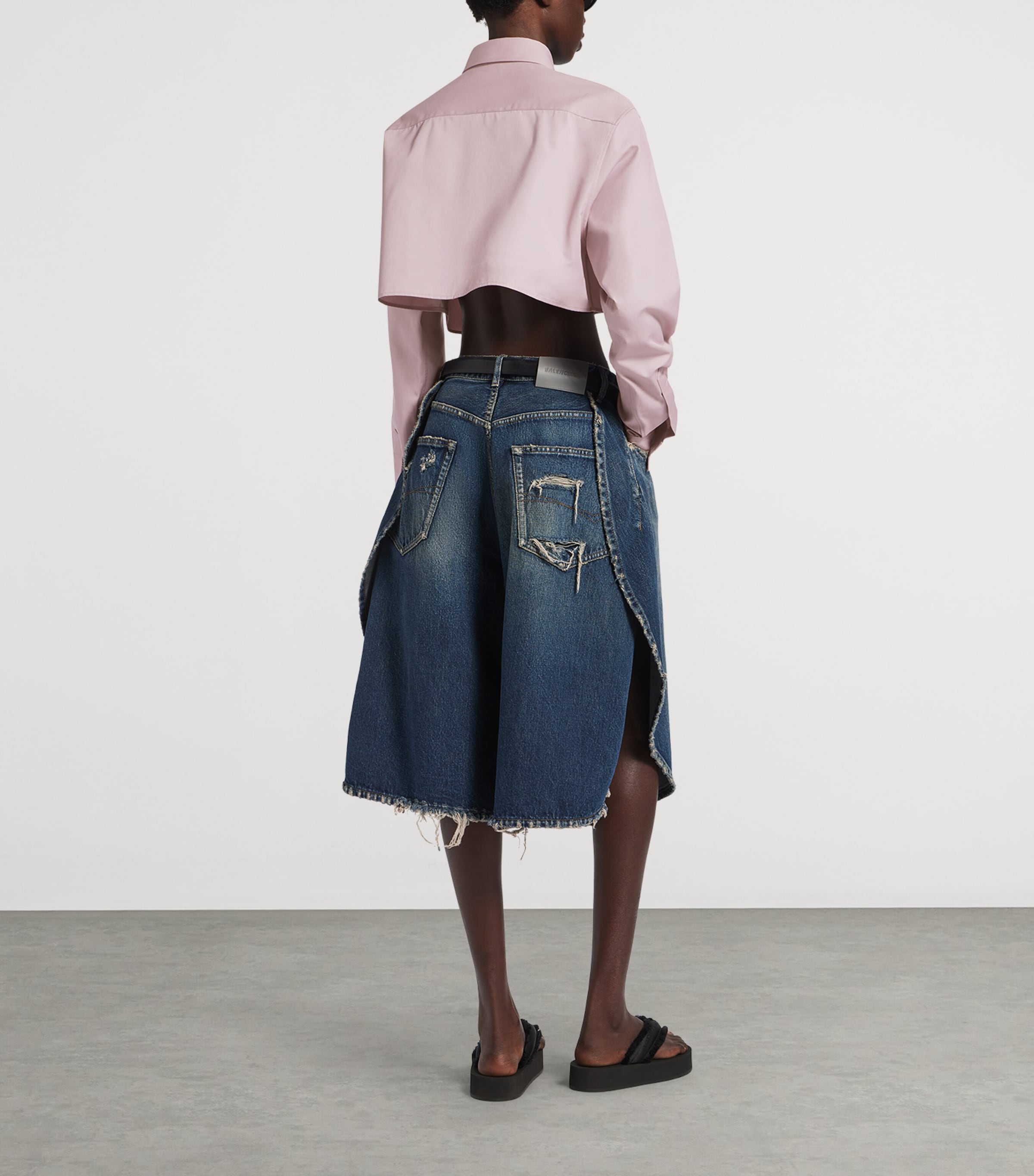 Balenciaga Womens Cotton-Silk Cropped Shirt Image 3