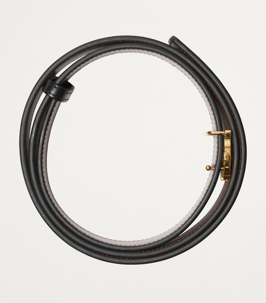 Leather Reversible TB Belt BLACK / TAN / GOLD Image 2