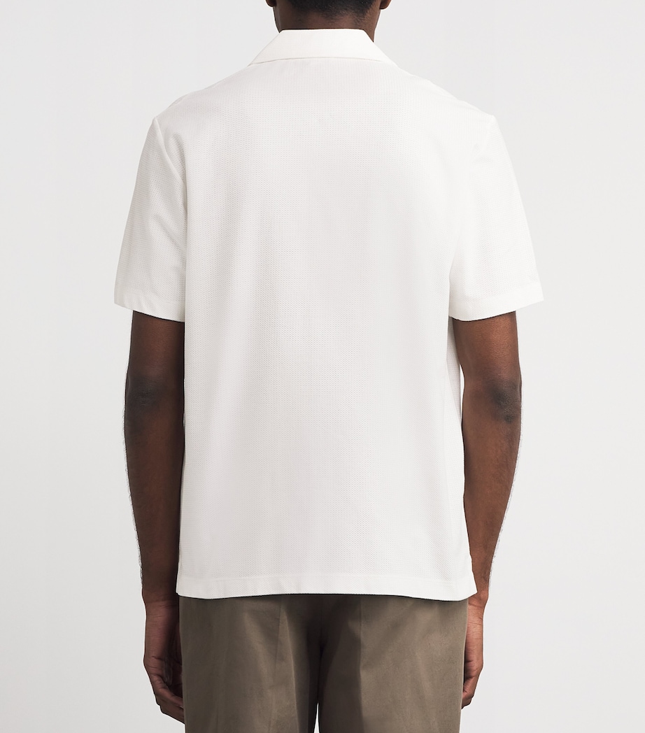 Cotton Mesh Collared Shirt WHCR-ECRU Image 4