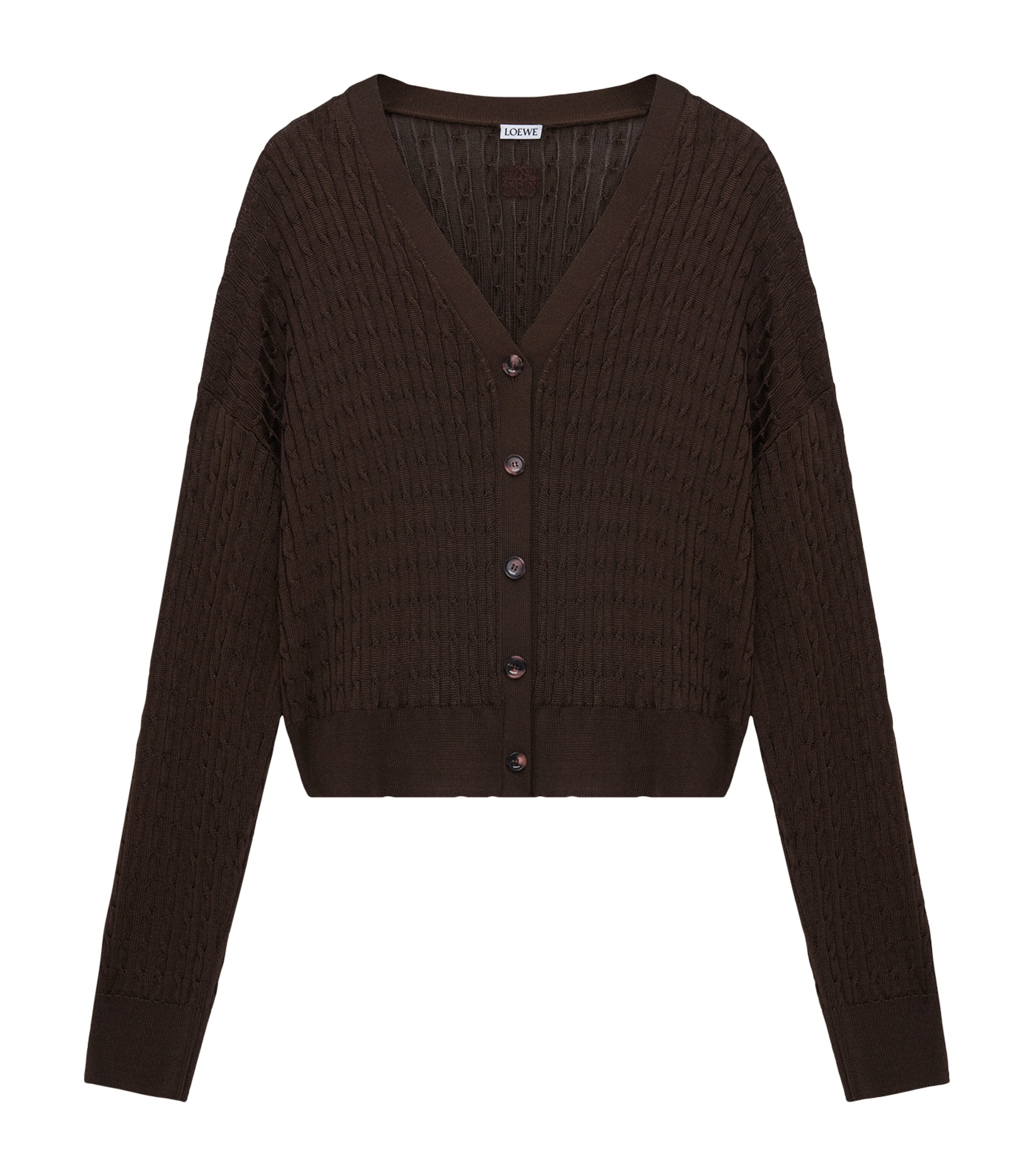 Loewe Long-sleeved Cardigan In Brown