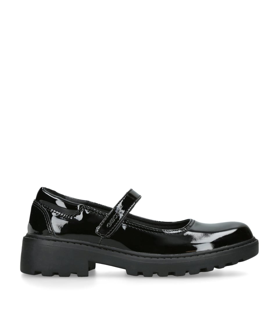 Geox Faux Leather Casey Mary Janes Black