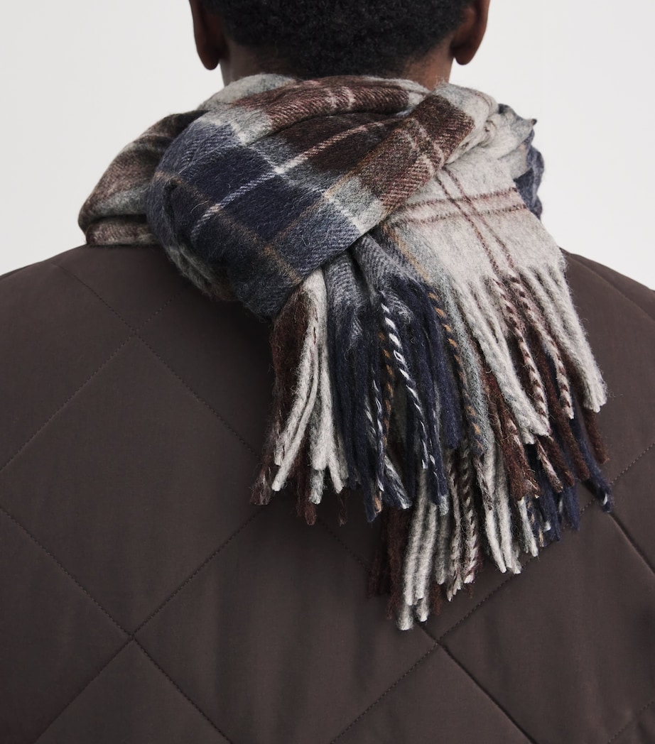 Wool Brack Patchwork Tartan Scarf MIDNIGHT OAK TARTAN Image 3