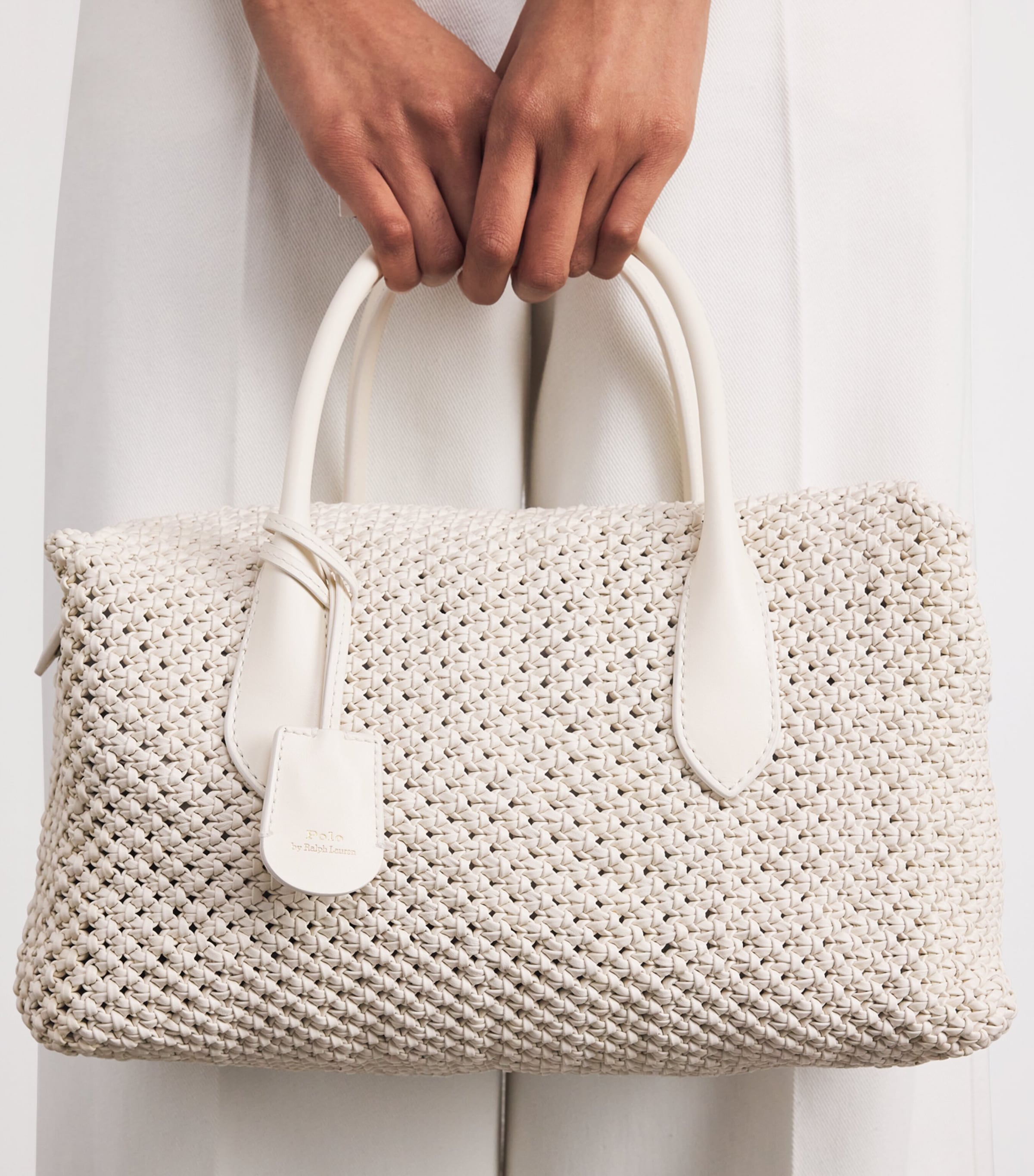 Leather Bellport Satchel Bag FROSTING Image 5