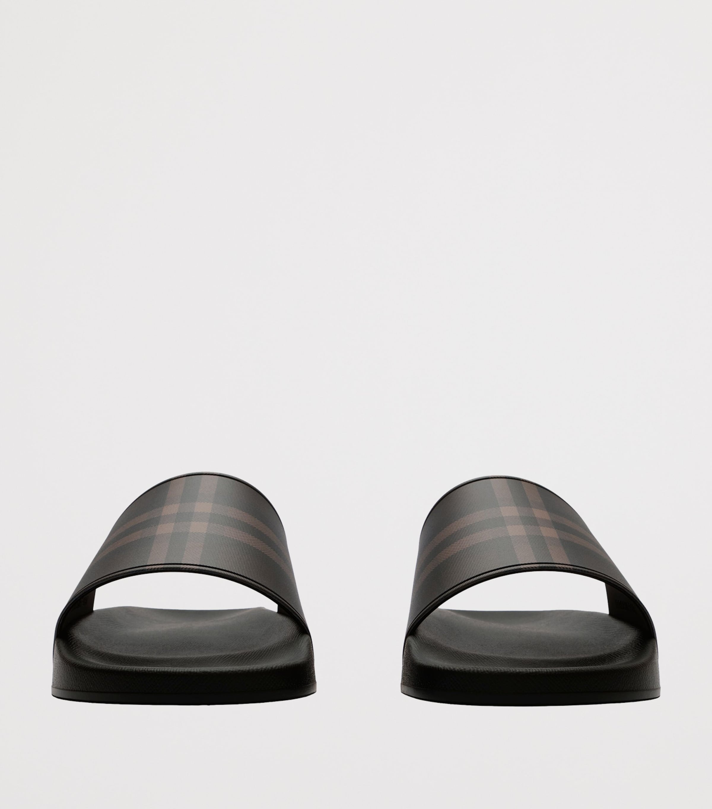 Burberry Check Slides Dark Brown Ip Chk Image 2