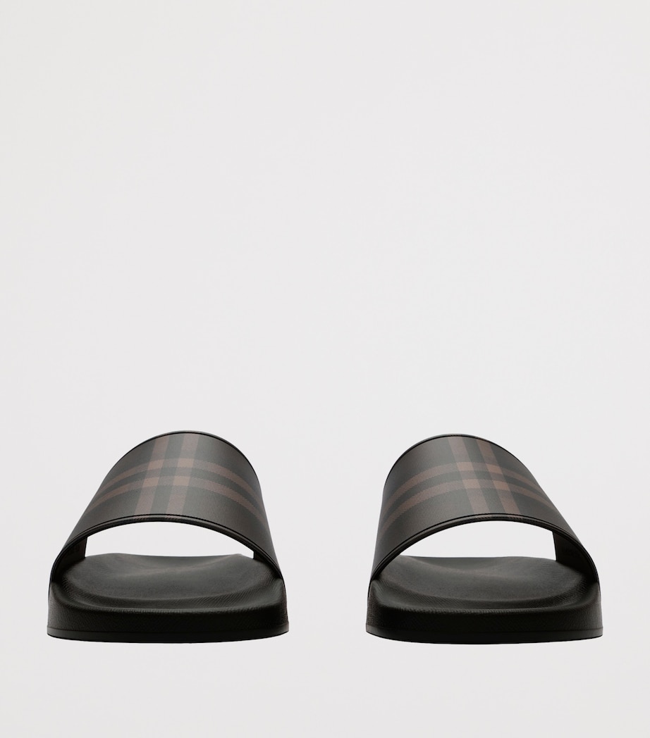 Burberry Check Slides Dark Brown Ip Chk Image 2
