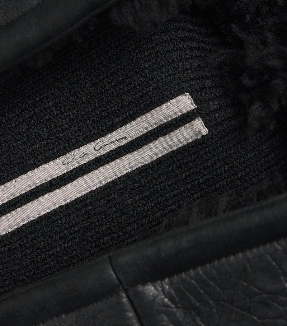 Shearling Cropped Jacket BLACK Image 5