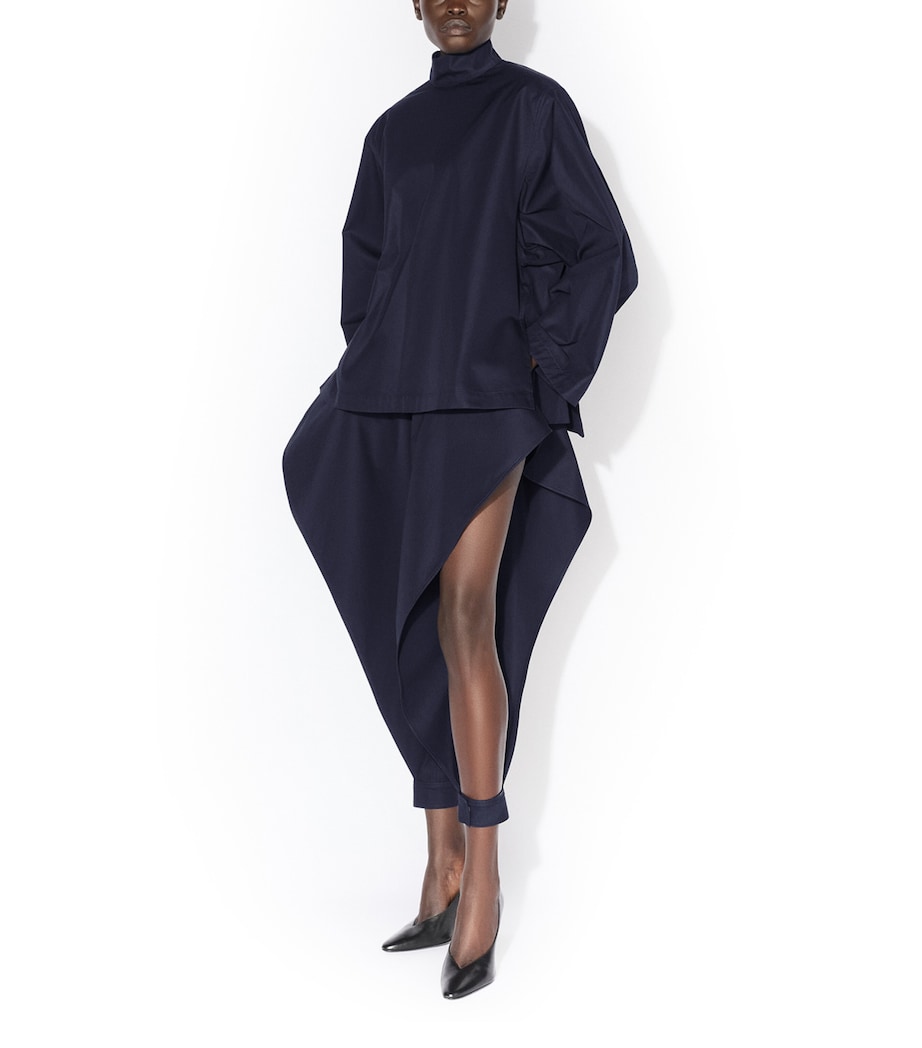 Alaïa Womens Cotton-Satin Reverse Jacket Minuit Image 2