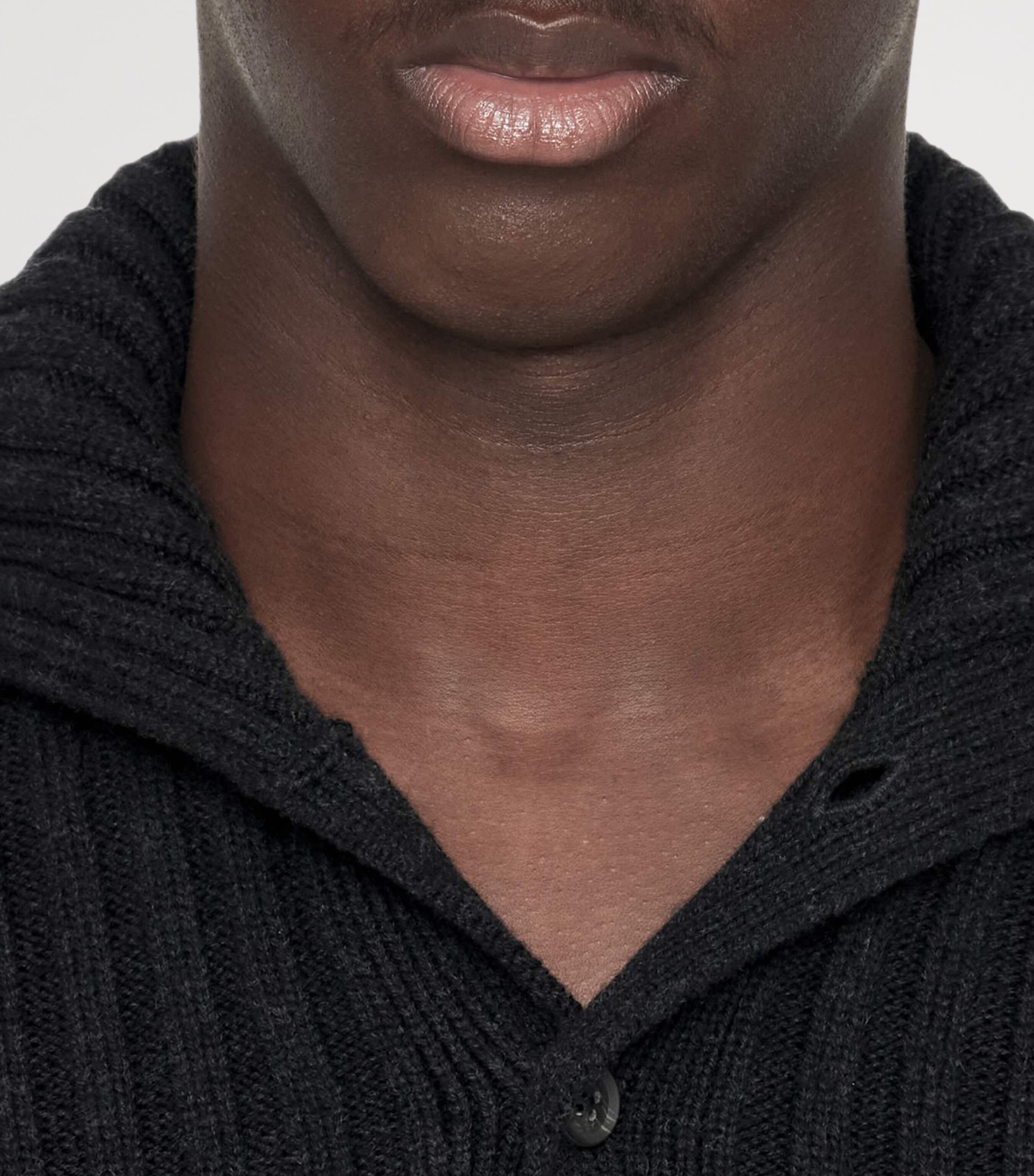 AllSaints Mens Merino Wool Funnel Neck Liev Sweater Cinder Black Marl Image 5