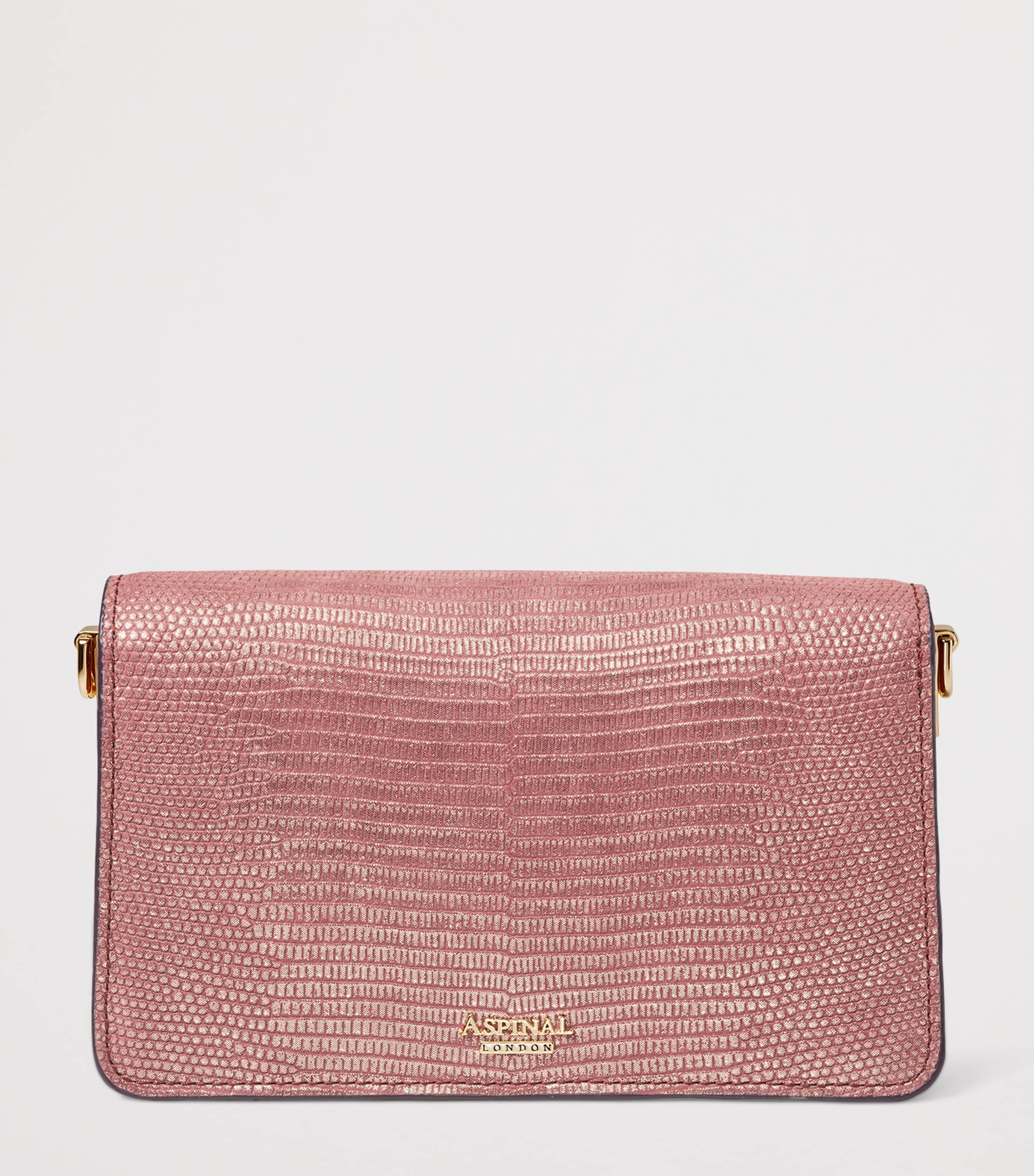 Leather Snakeskin-Embossed Eliza Clutch Bag CASSIS Image 4