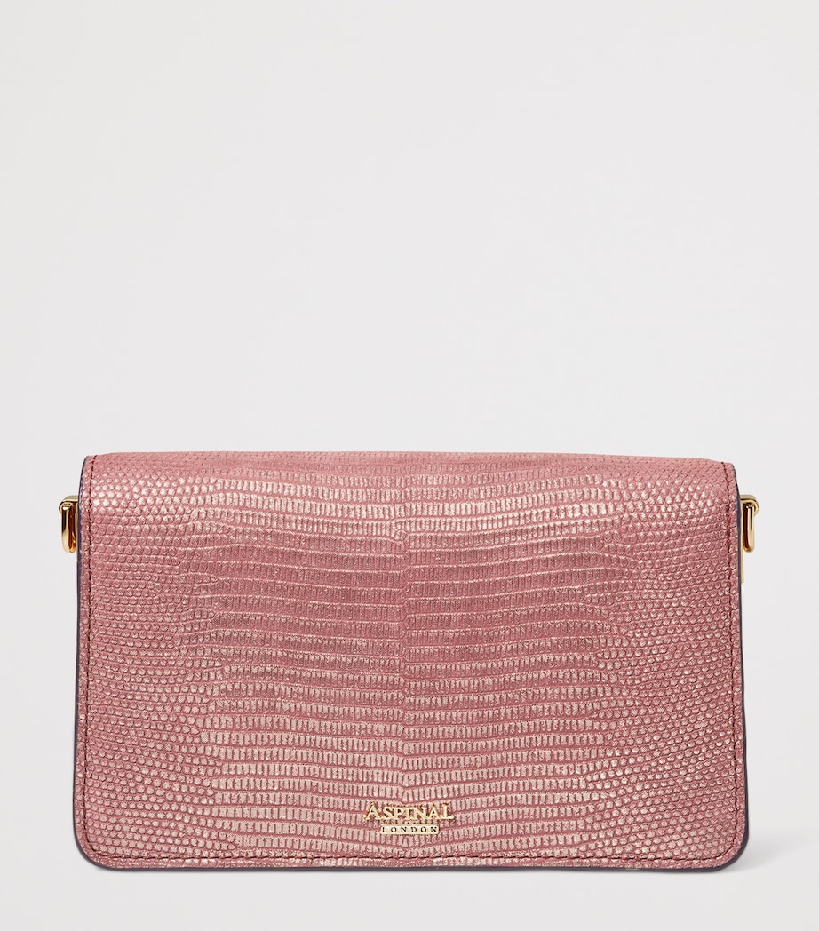 Leather Snakeskin-Embossed Eliza Clutch Bag CASSIS Image 4