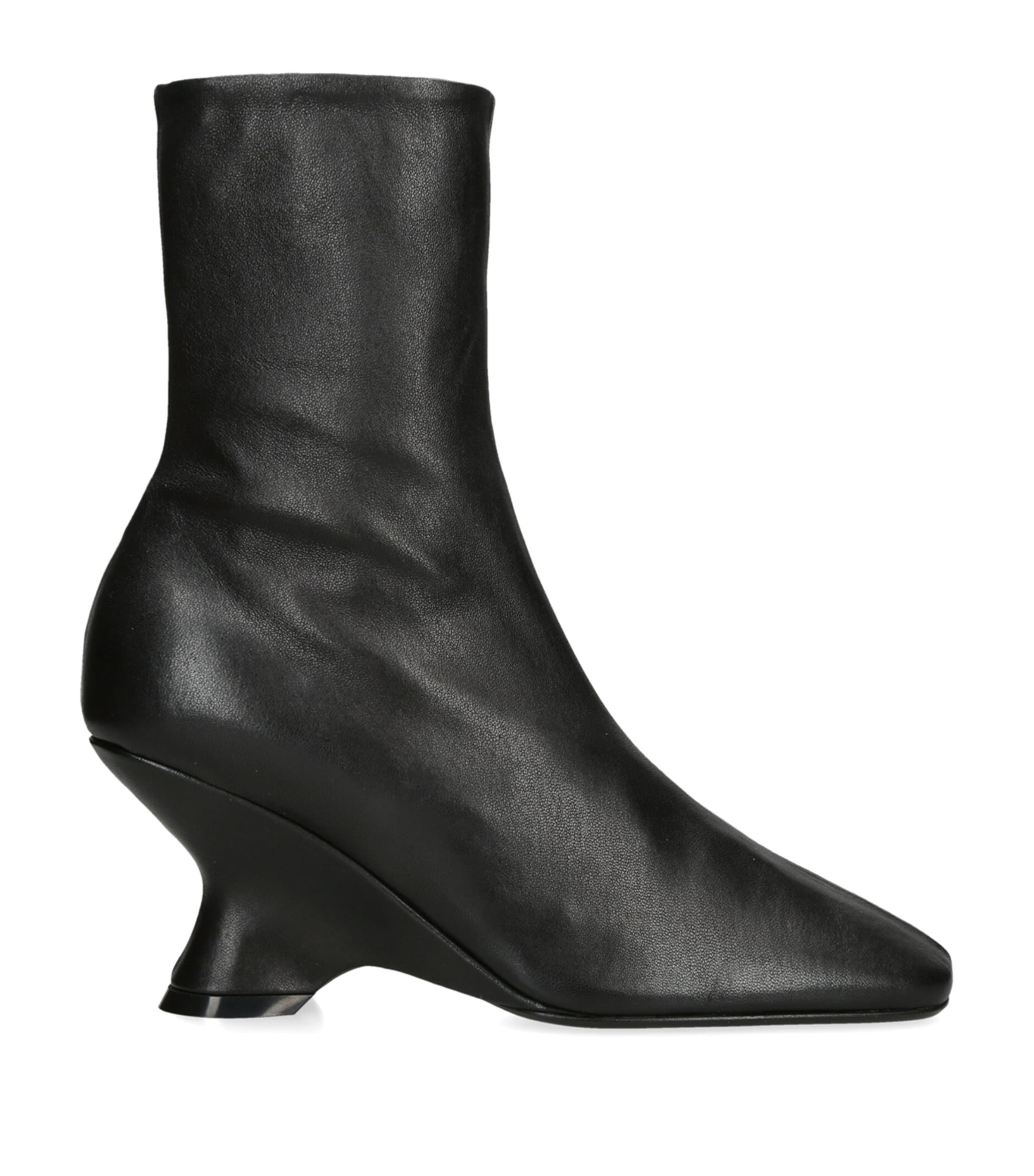 DRIES VAN NOTEN Leather Ankle Boots 60 Black Image 1