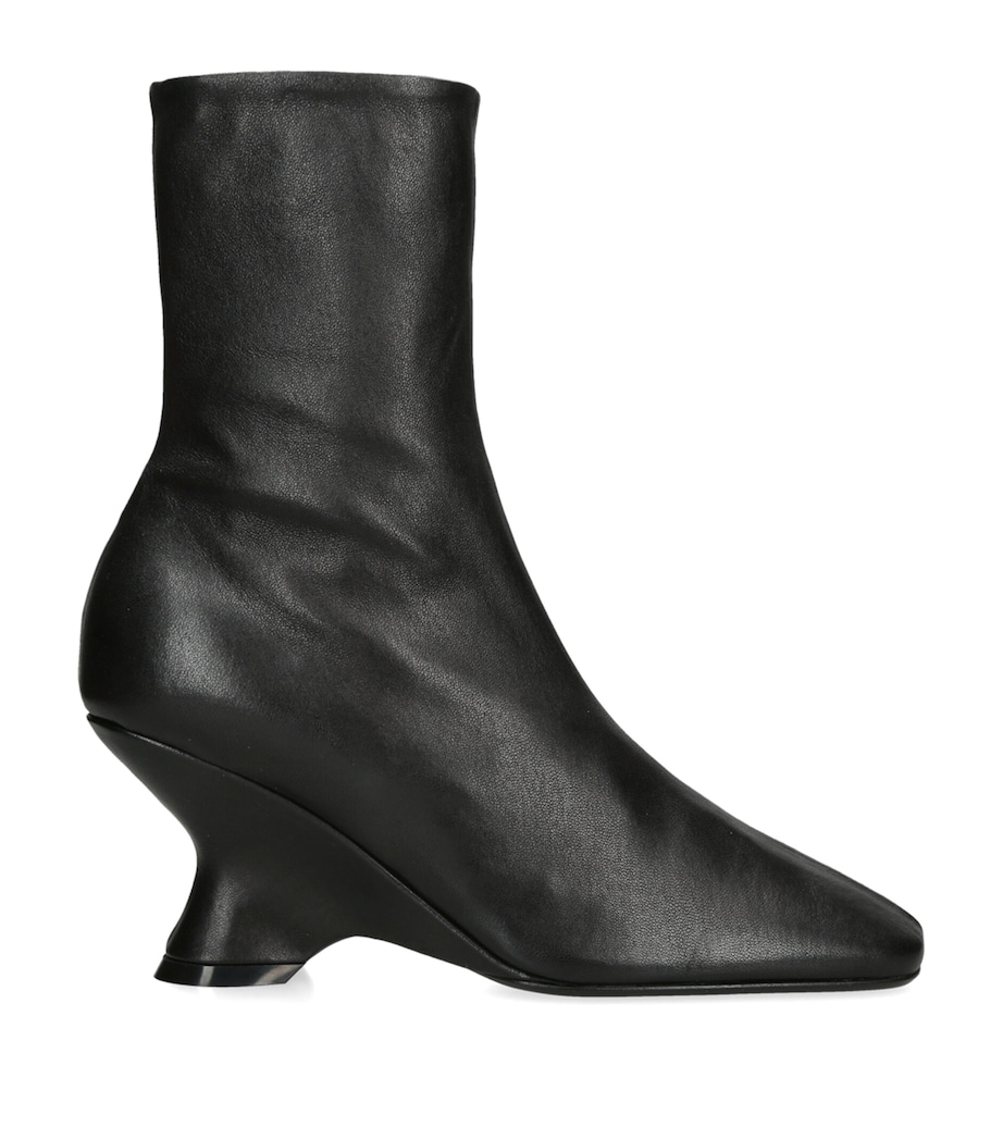 DRIES VAN NOTEN Leather Ankle Boots 60 Black Image 1