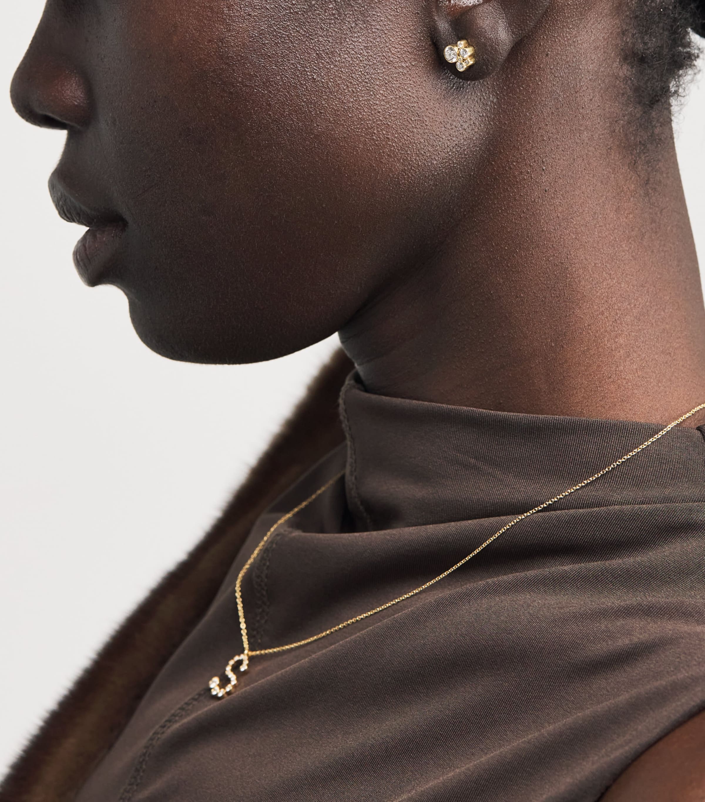 Yellow Gold and Diamond Bisou Diamant Single Earring YELLOW GOLD Image 5