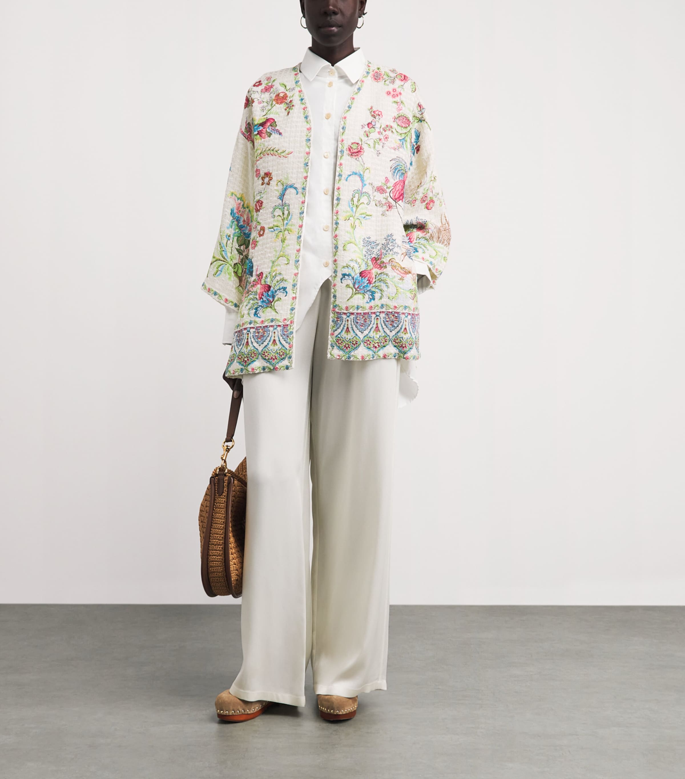 Etro Womens Cotton-Blend Floral Robe Image 2