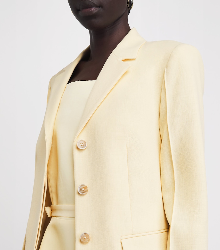ME+EM Womens High-Waist Slim Contour Blazer Dusted Lemon Yellow Image 3