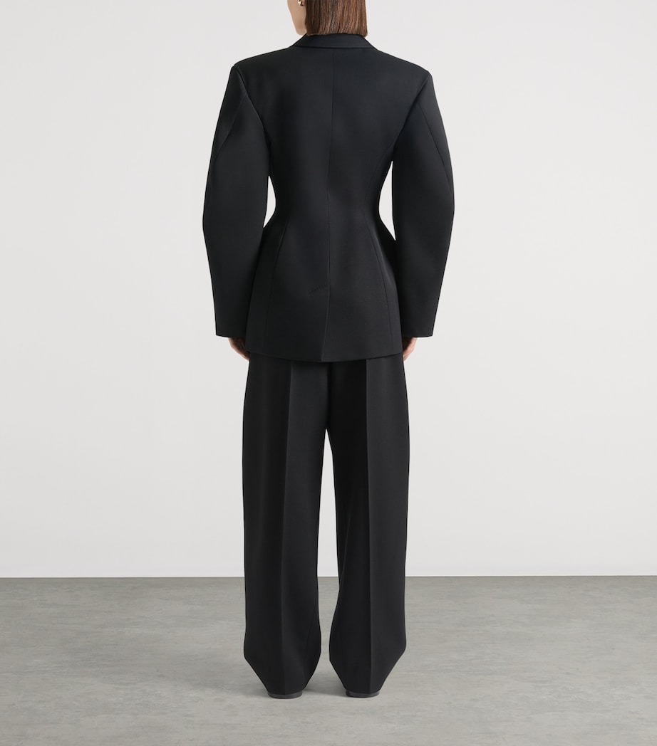 Wool Cocoon Jacket BLACK Image 3