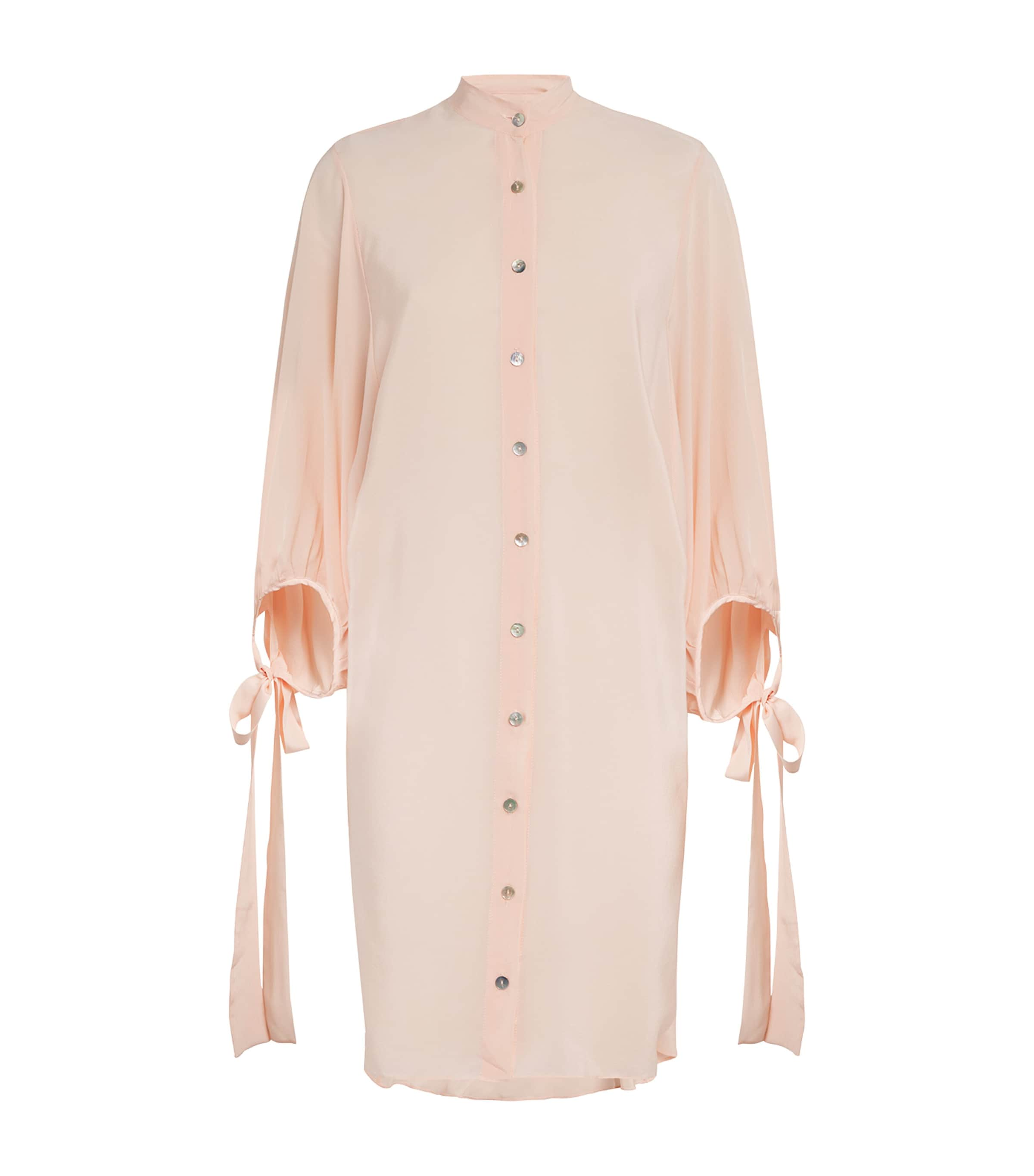 Torlowei Silk Amina Shirt Dress In Pink