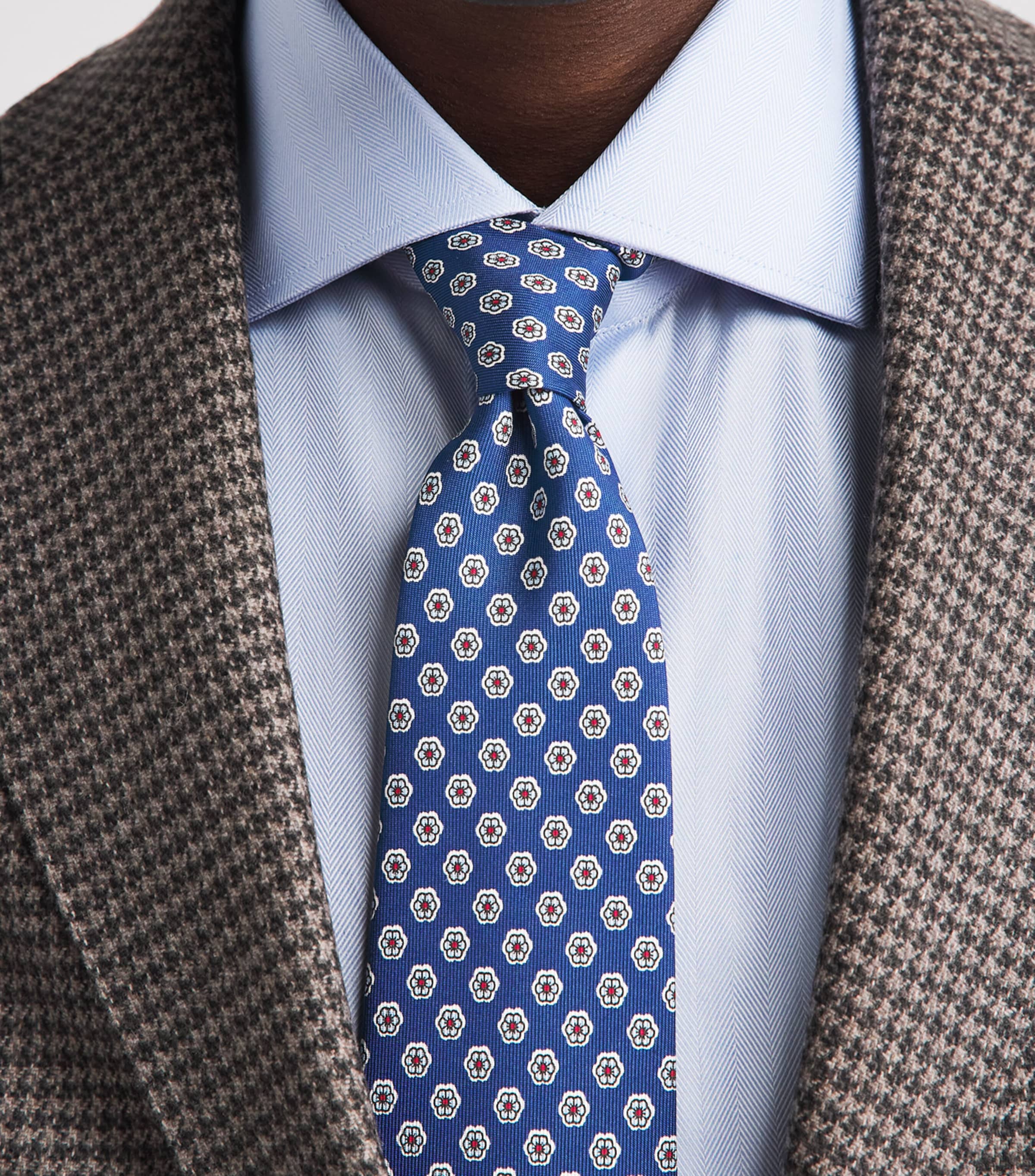 E. Marinella Navy Silk Floral Tie | Harrods US