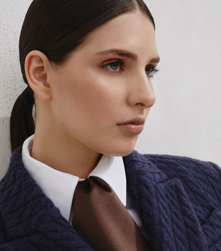 Stretch-Satin Silk Jabot Scarf C4280 Image 2