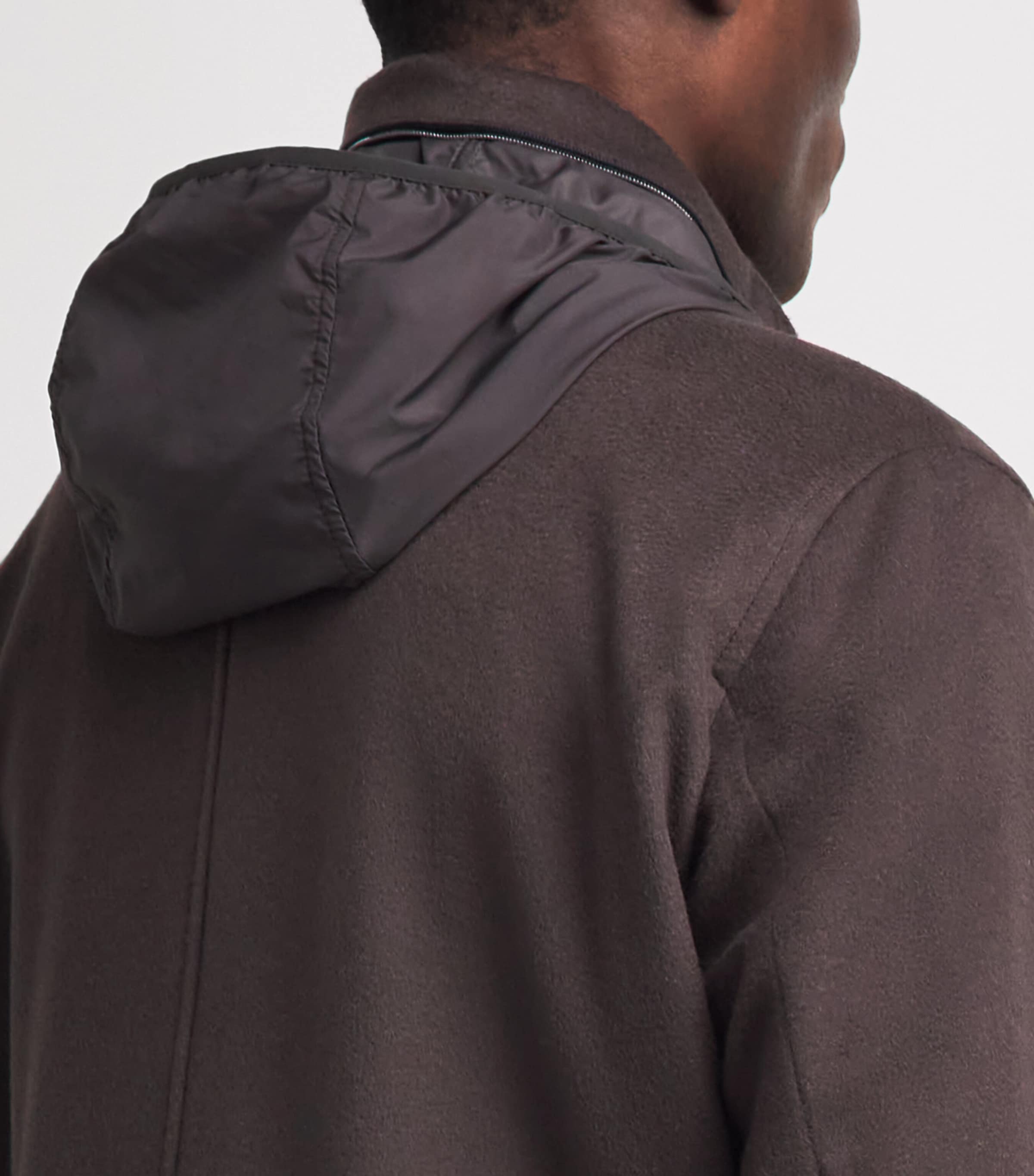 Herno Mens Virgin Wool-Cashmere Field Jacket Marrone Scuro Image 3