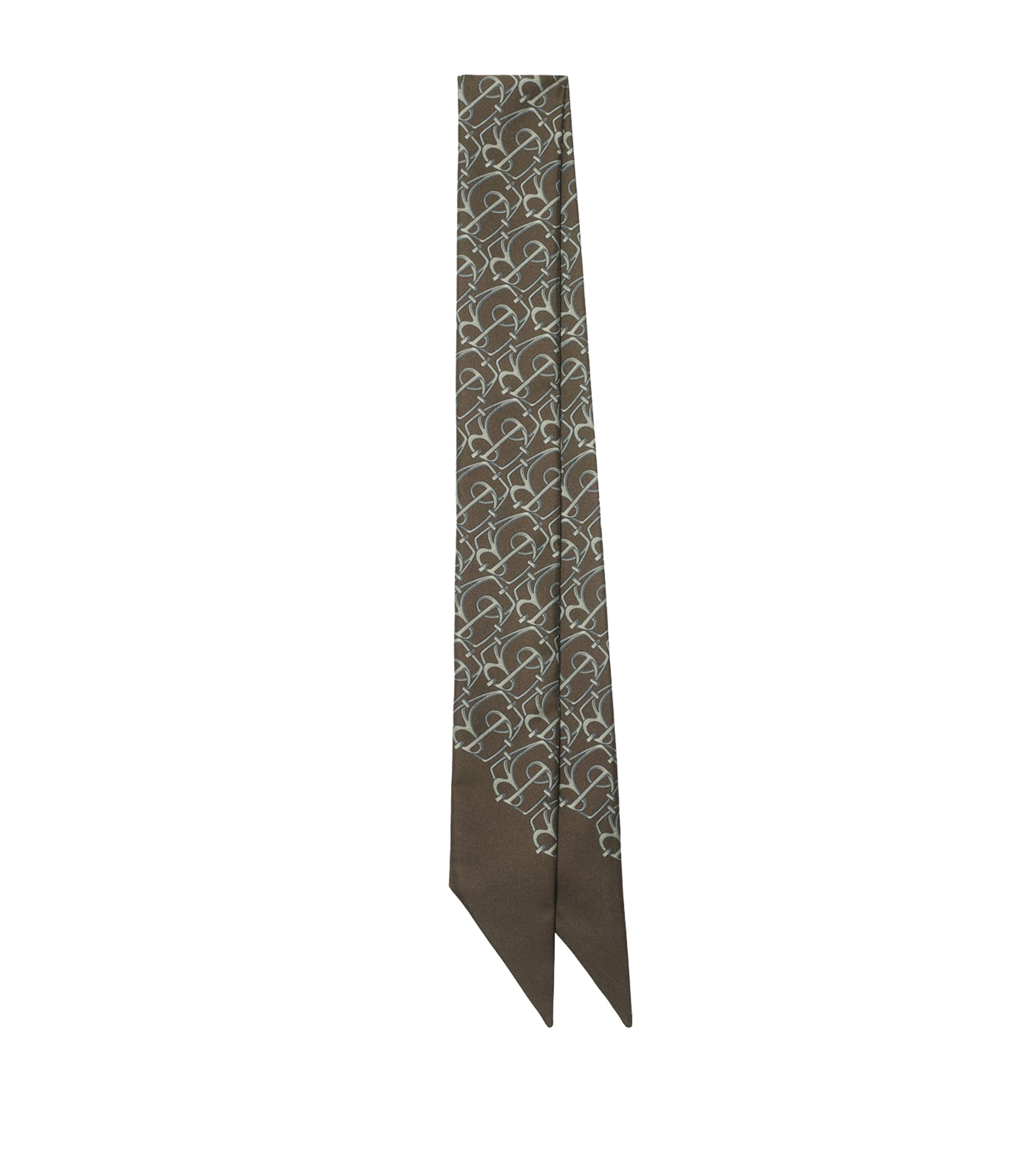 Burberry Silk B Charm Skinny Scarf In Green