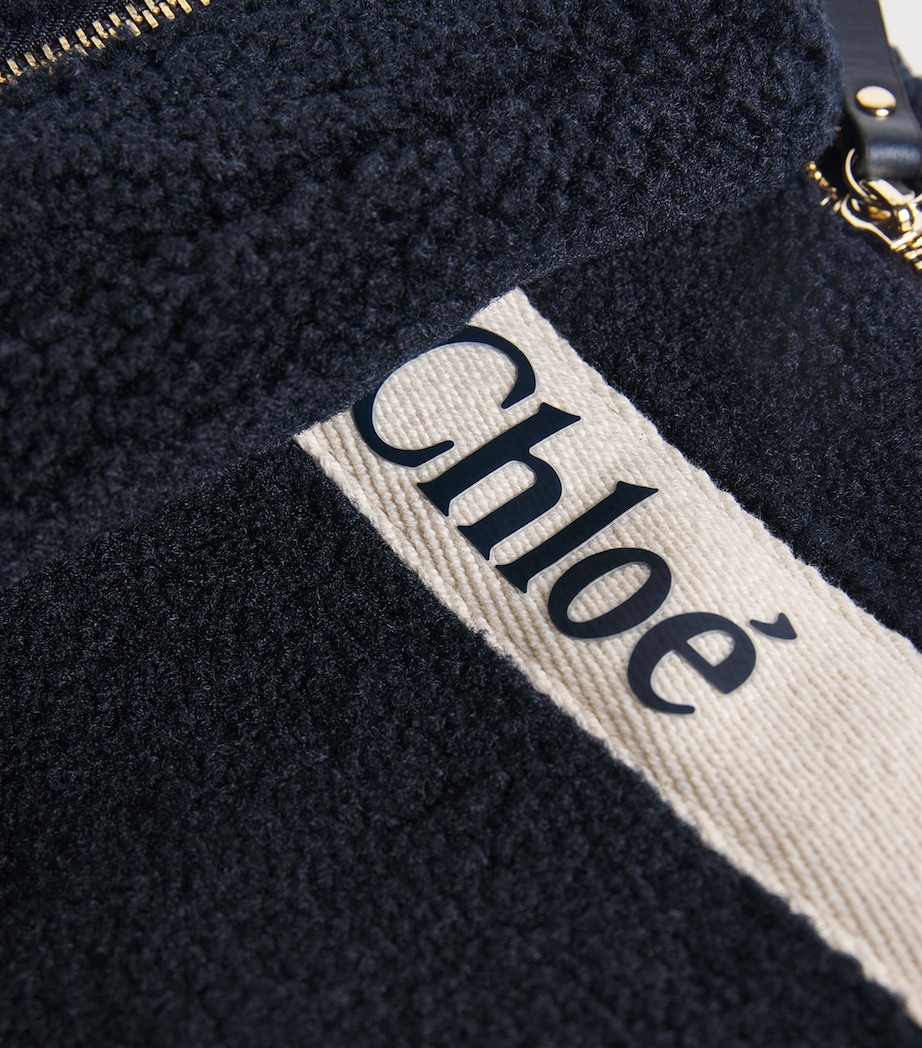 Bouclé Logo-Strap Backpack NAVY Image 4