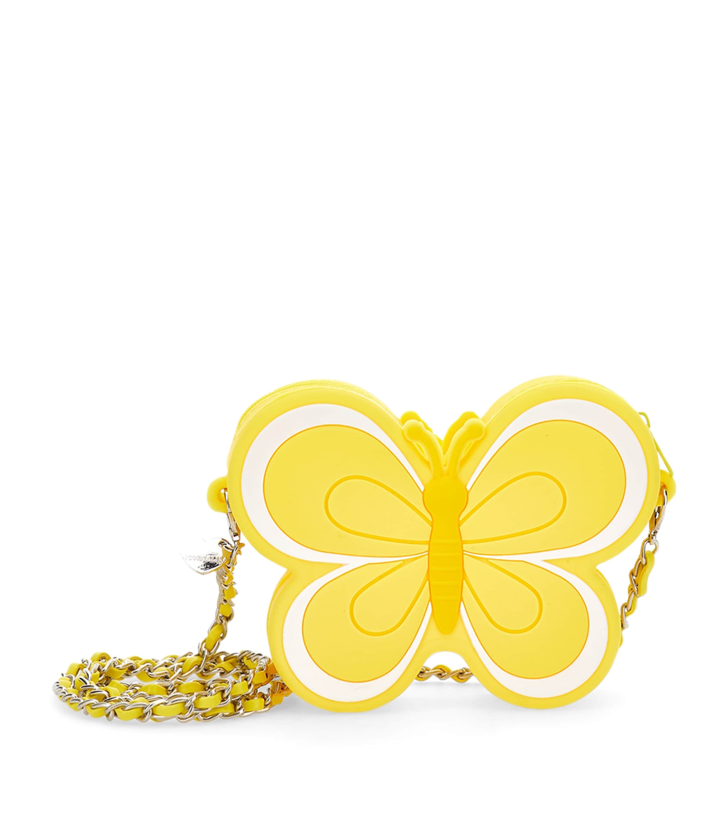 Shop Monnalisa Butterfly Shoulder Bag In Yellow