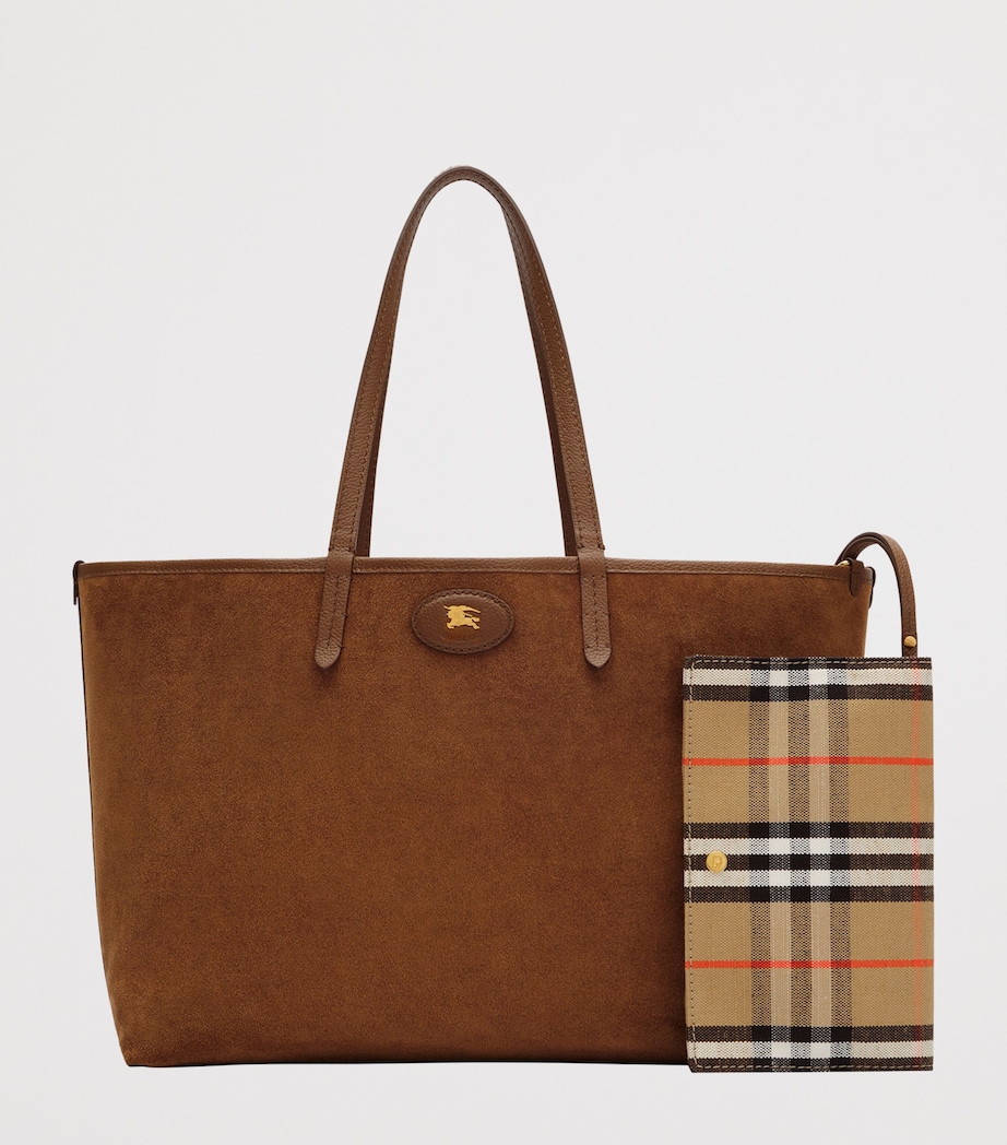 Burberry Medium Suede-Check Reversible Bloomsbury Tote Bag Hazel/sand Check Image 7