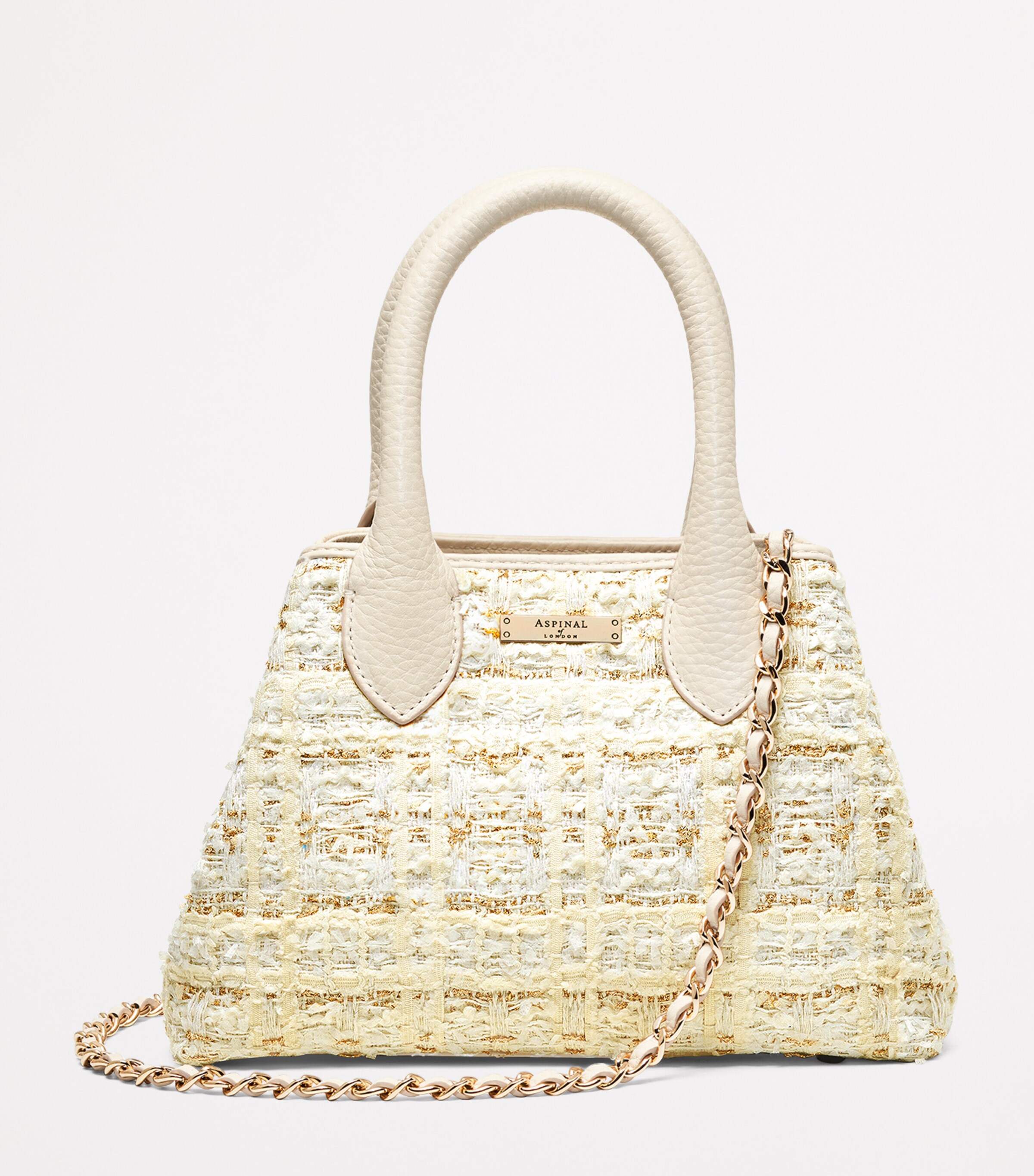 Mini Tweed Paris Top-Handle Bag IVORY Image 2