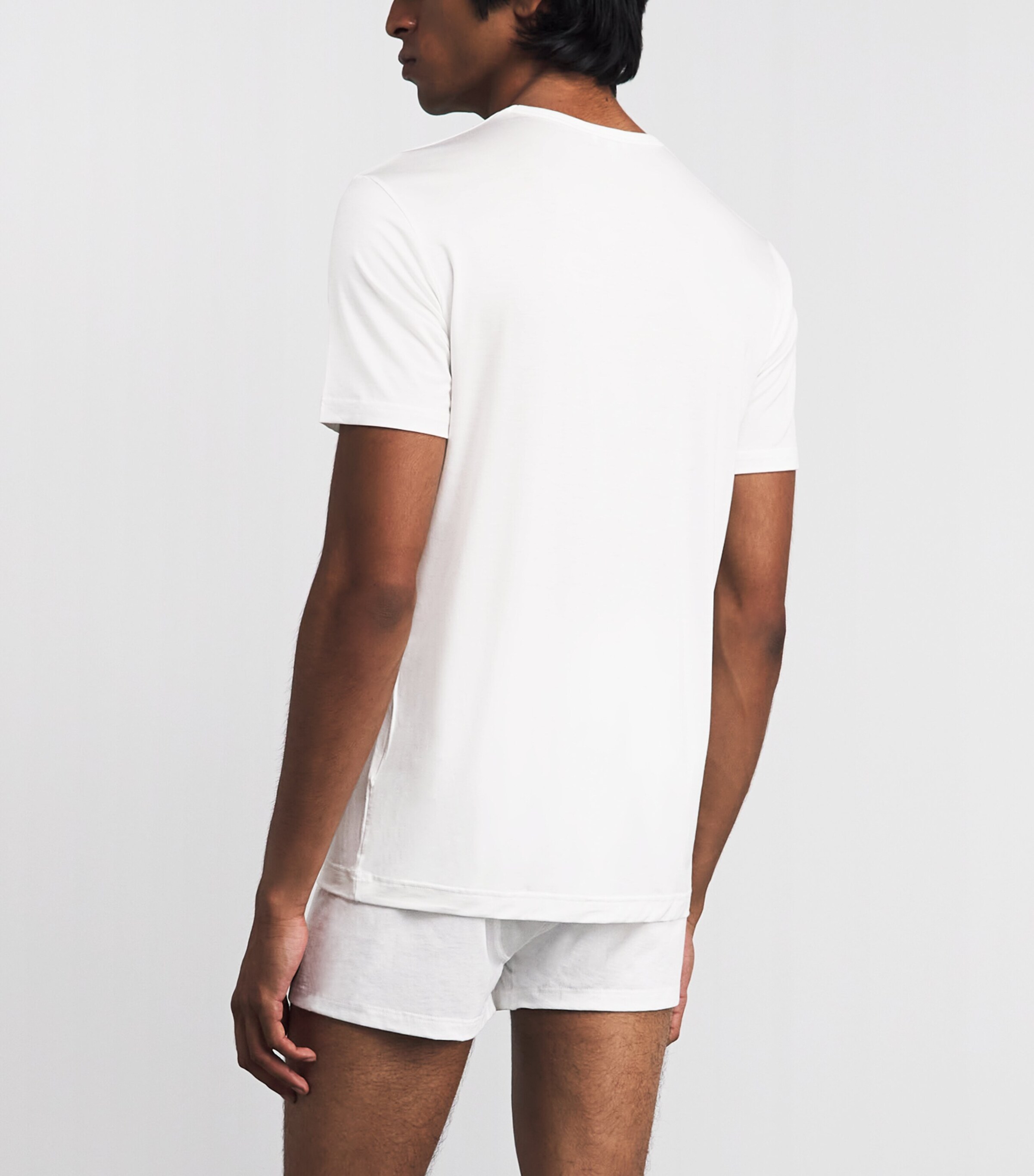 Sunspel Mens Stretch-Tencel T-Shirt Whaa White Image 4