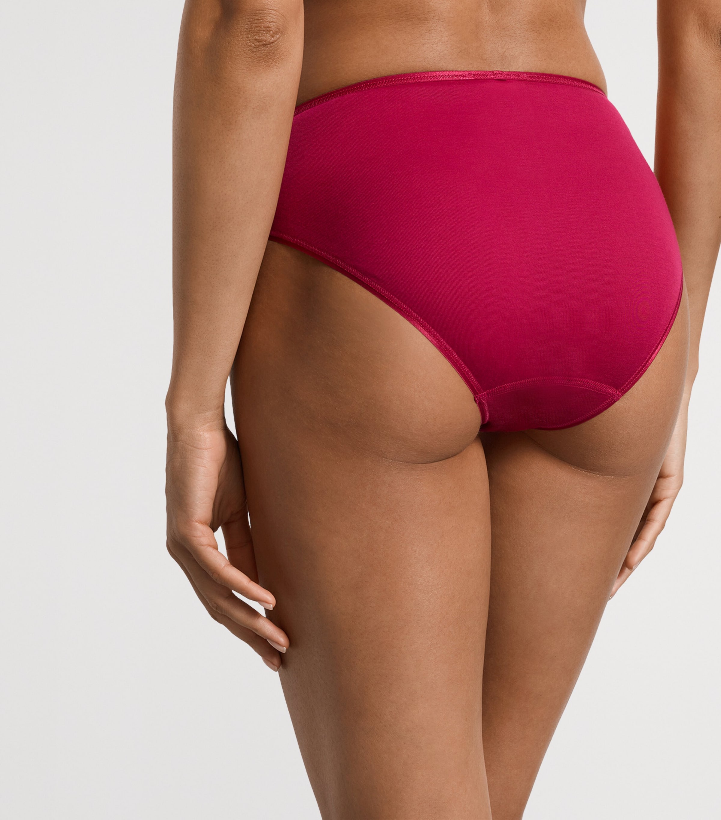 Cotton Seamless Midi Briefs LIGHT SANGRIA Image 3