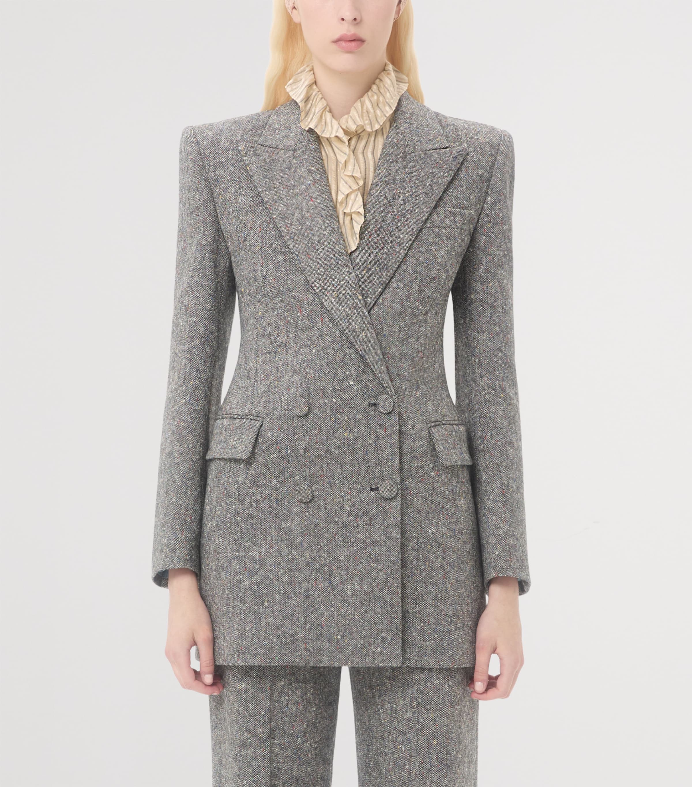 Virgin Wool-Blend Pea Coat 0AN Image 3