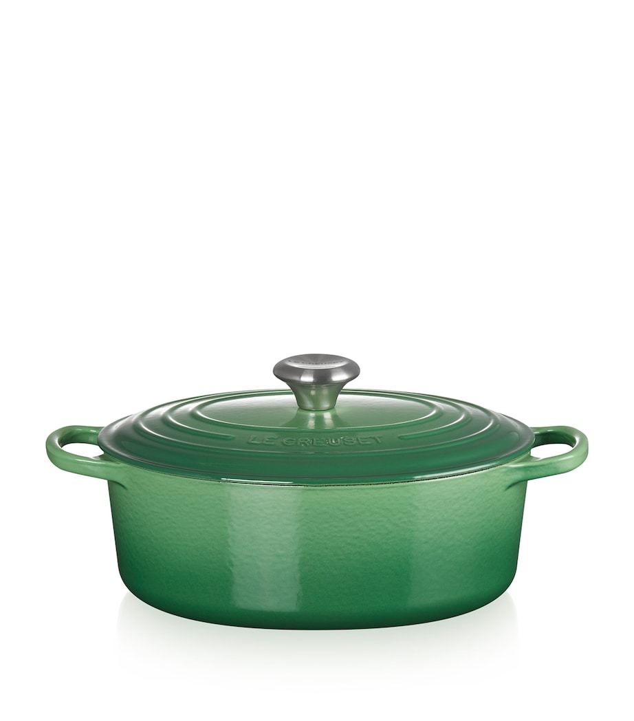 Le Creuset Cast Iron Oval Casserole Dish (27cm) Bamboo Green Image 2