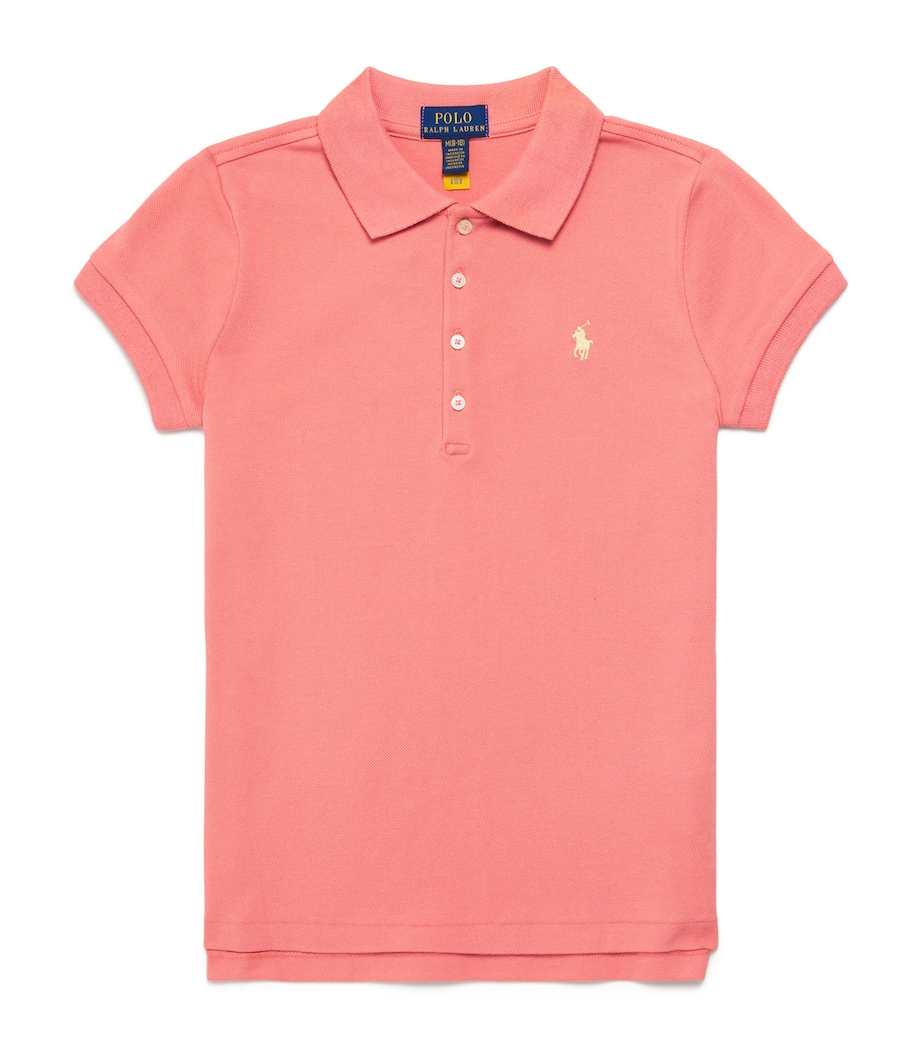 Cotton Polo Pony Polo Shirt (7-14 Years) PINK Image 1