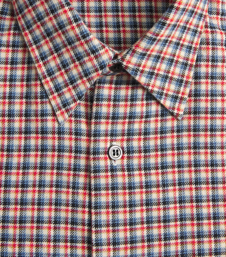 DRIES VAN NOTEN Mens Flannel Check Shirt Image 6