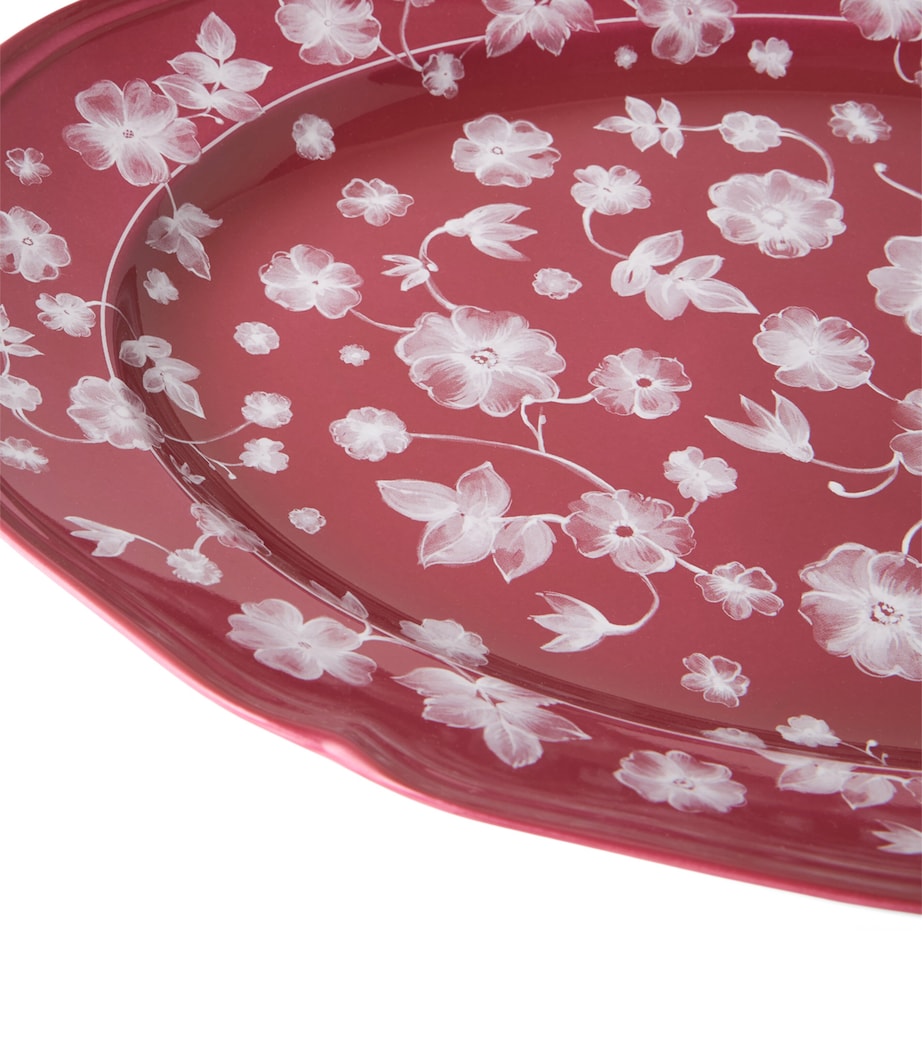 x Ginori 1735 Porcelain Floral Serving Plate (29cm) MAGENTA Image 2