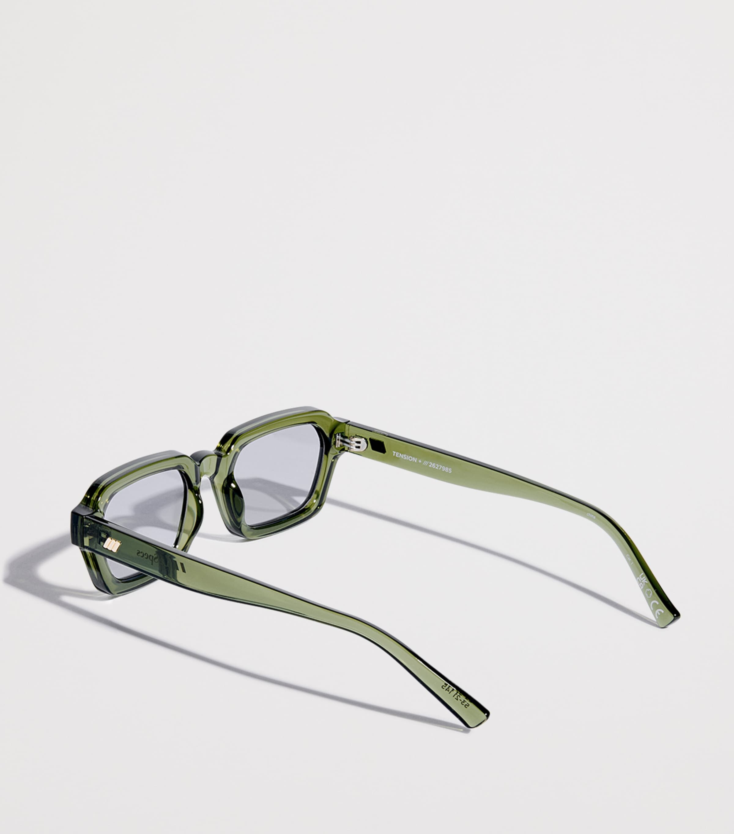 Le Specs Tension Rectangle Sunglasses Khakismoke Tint Image 3