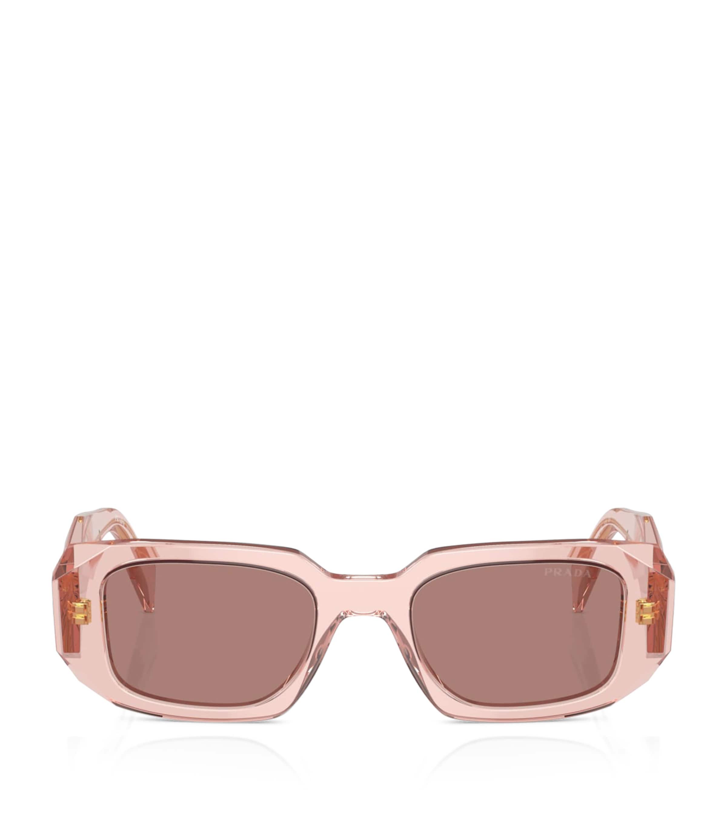 Prada Runway 49mm Rectangular Sunglasses In Pink/brown Solid