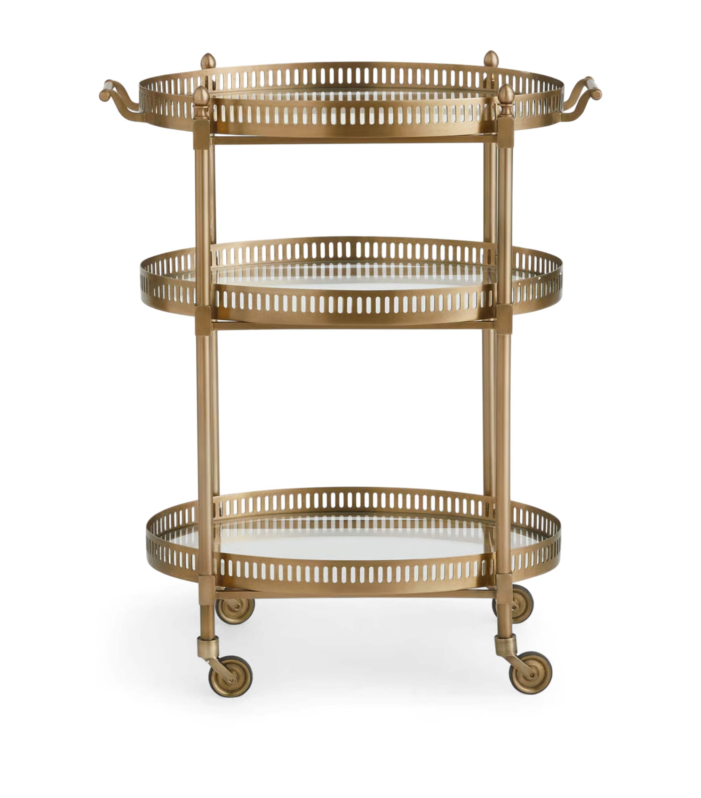 Soho Home Brass Oval Bar Cart Brass Image 1