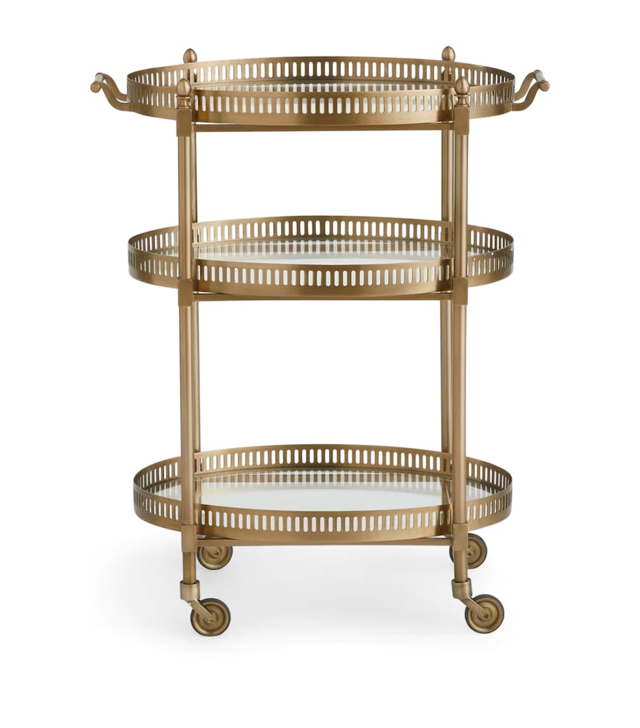 Soho Home Brass Oval Bar Cart Brass Image 1