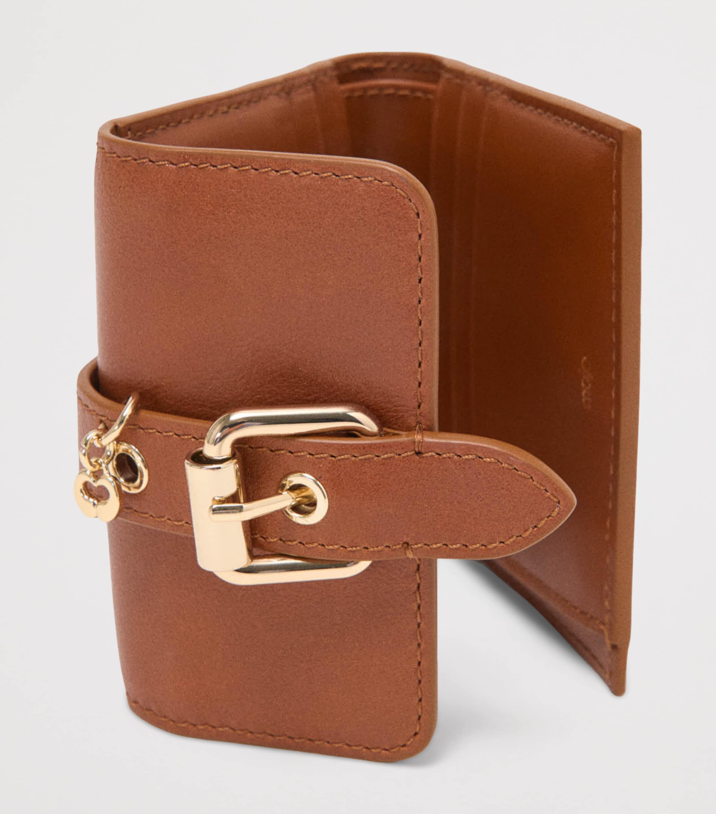 Maje Leather Miss M Wallet Tobacco Image 4