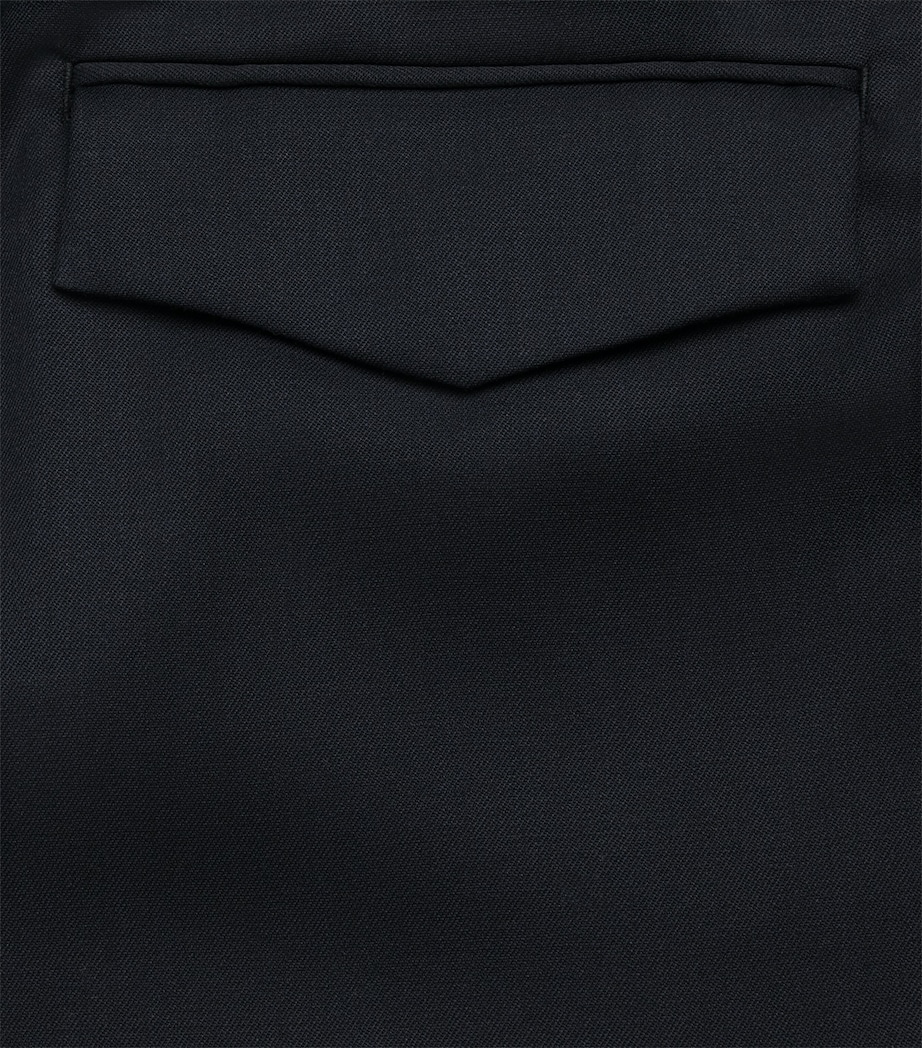 Lardini Mens Wool-Blend Easy Wear Trousers Navy Image 6