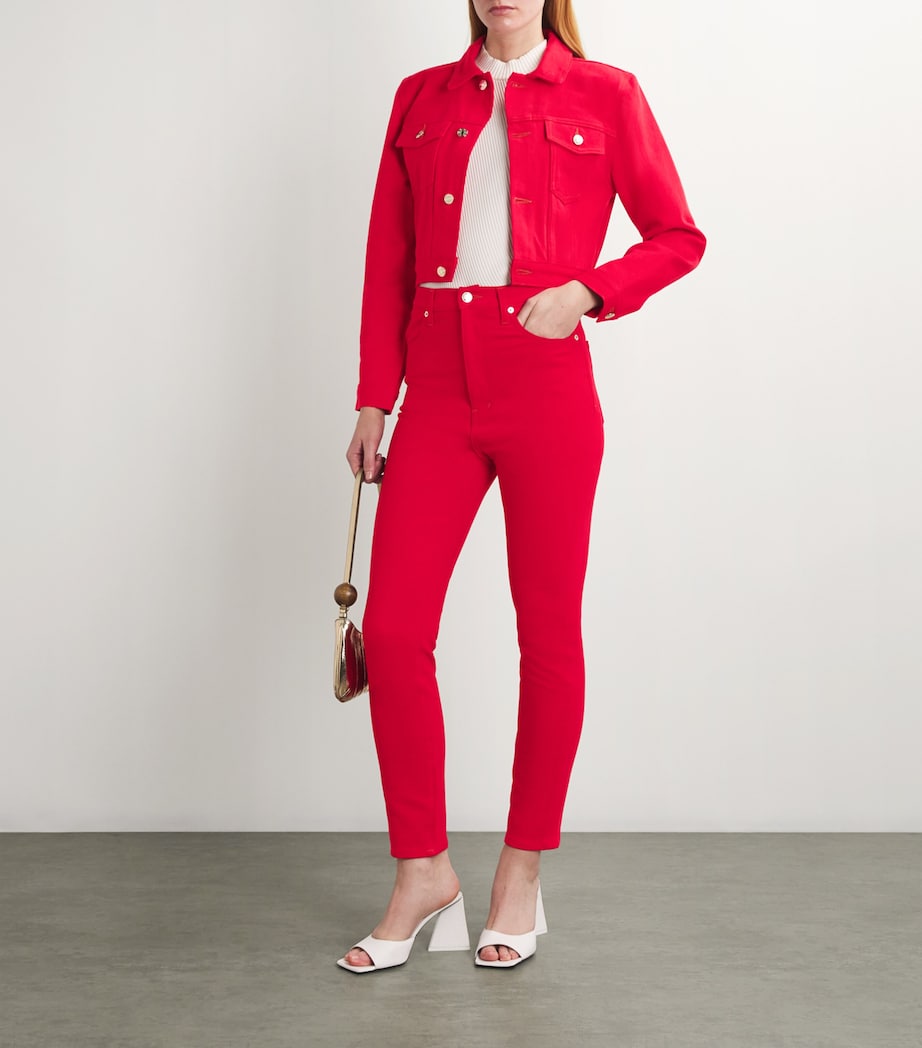 x Carolina Herrera Tailored Denim Jacket HERRERA RED Image 2