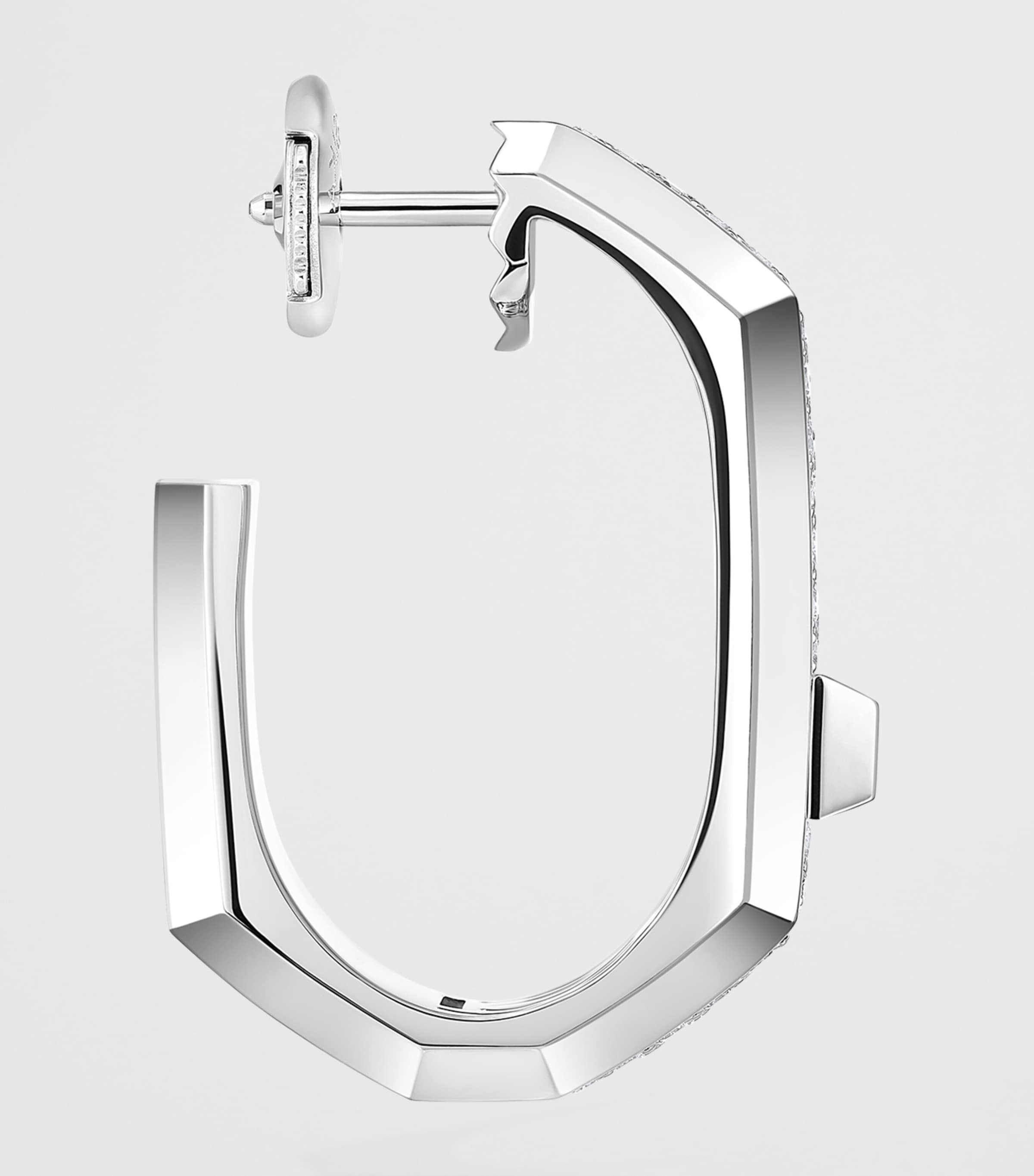 Messika Modernist Medium White Gold and Diamond Single Hoop Earring (0.30ct) White Gold Image 3