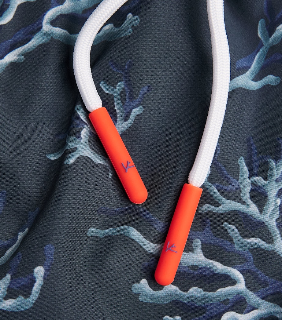 Isaia Mens Coral Print Swim Shorts Image 6