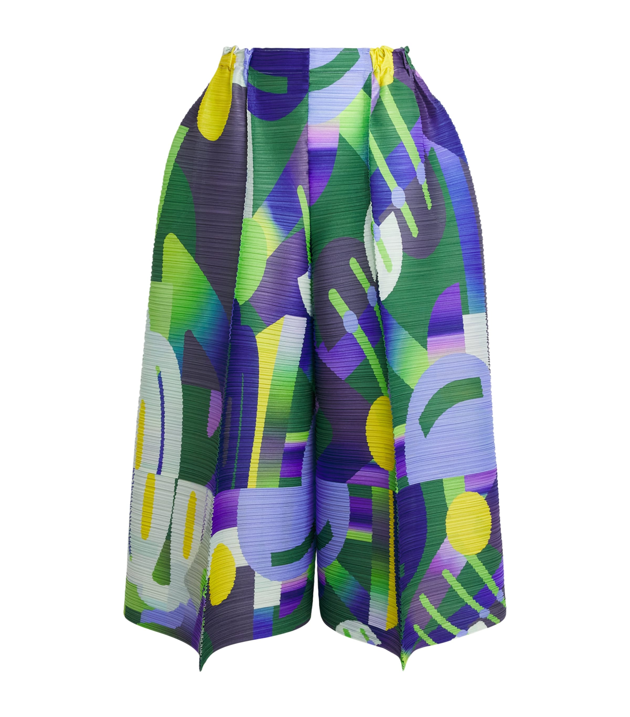 Pleats Please Issey Miyake Womens Printed Playground Trousers Purple Image 1