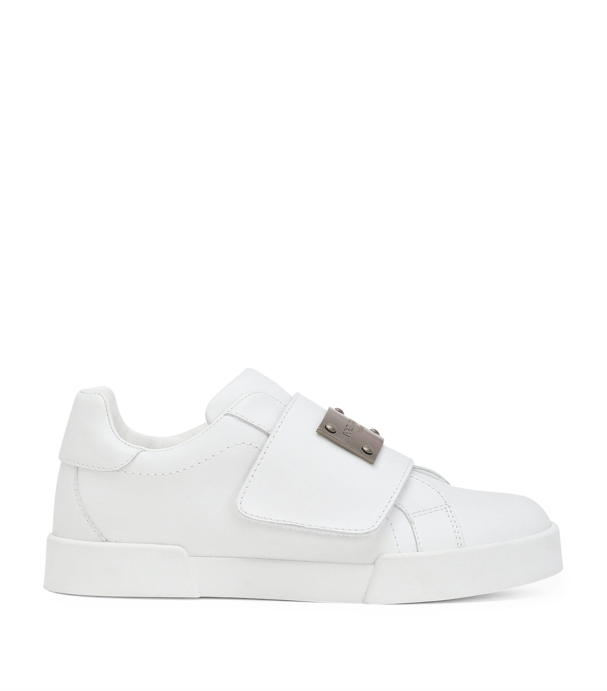 Leather Logo Sneakers 80001-WHITE Image 1