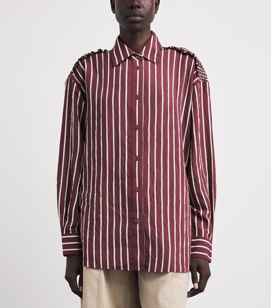 Claudie Pierlot Womens Oversized Stripe Shirt Dual Color Image 4