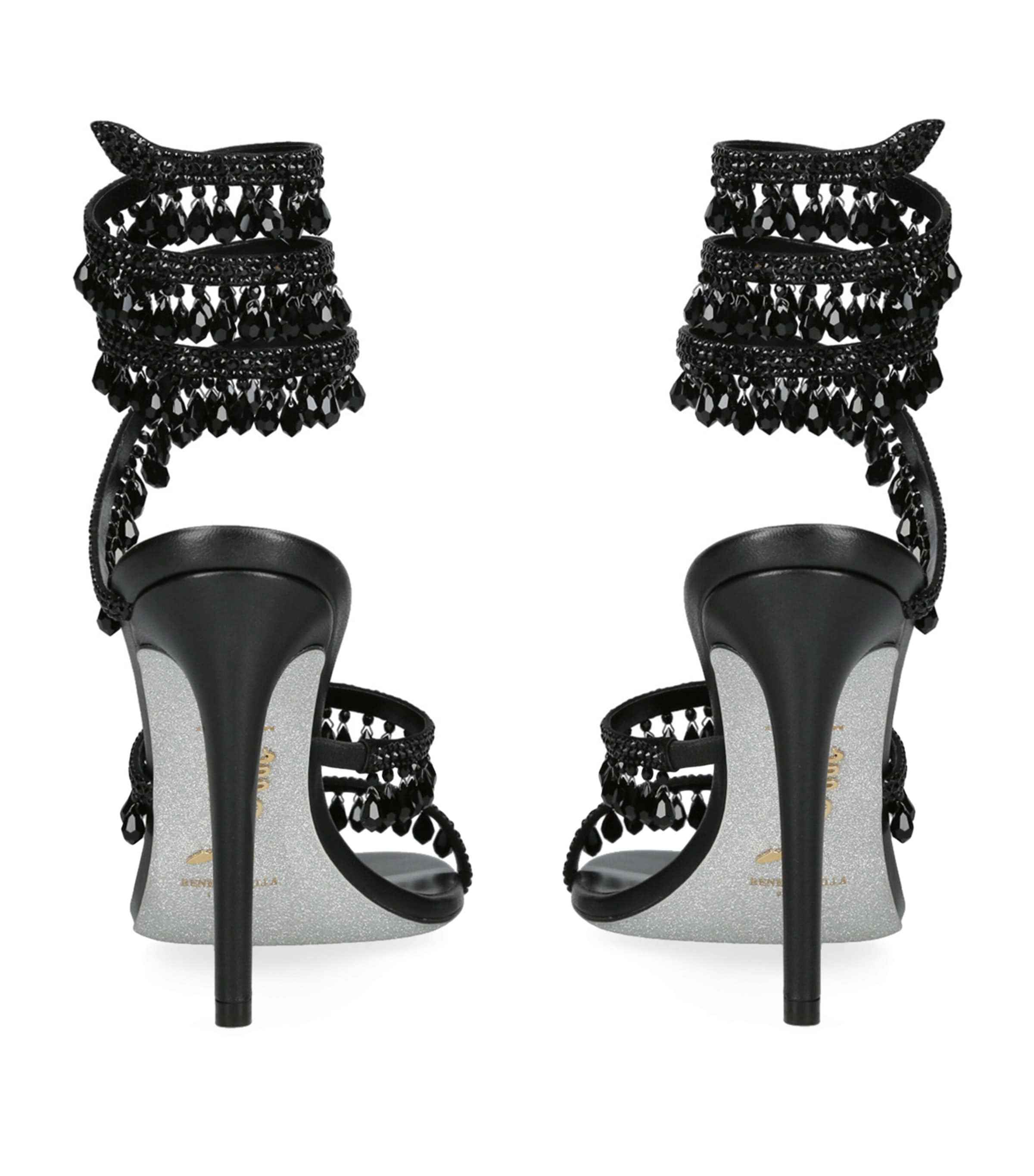 Satin Chandelier Sandals 105 BLACK Image 2