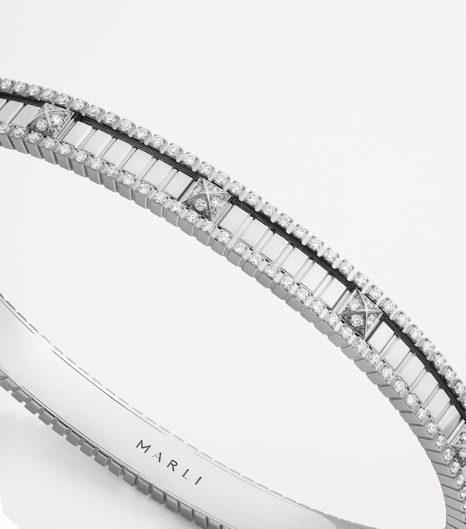 White Gold and Diamond Life Bangle WHITE GOLD Image 4